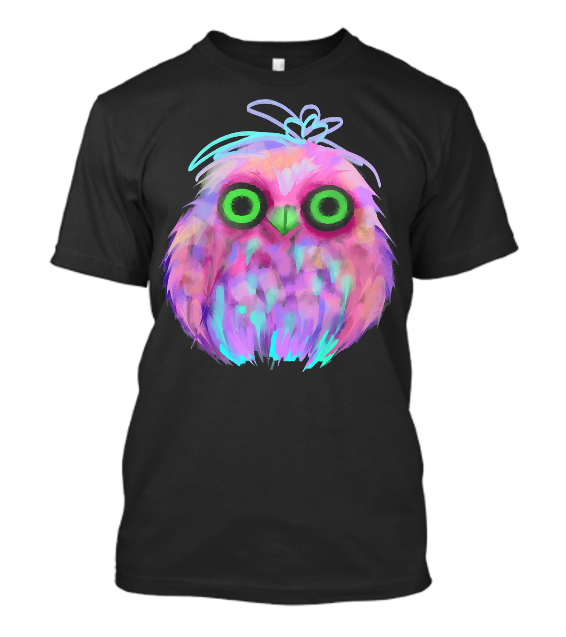 Colorful Rainbow Owl With Vibrant Neon Features T-Shirt