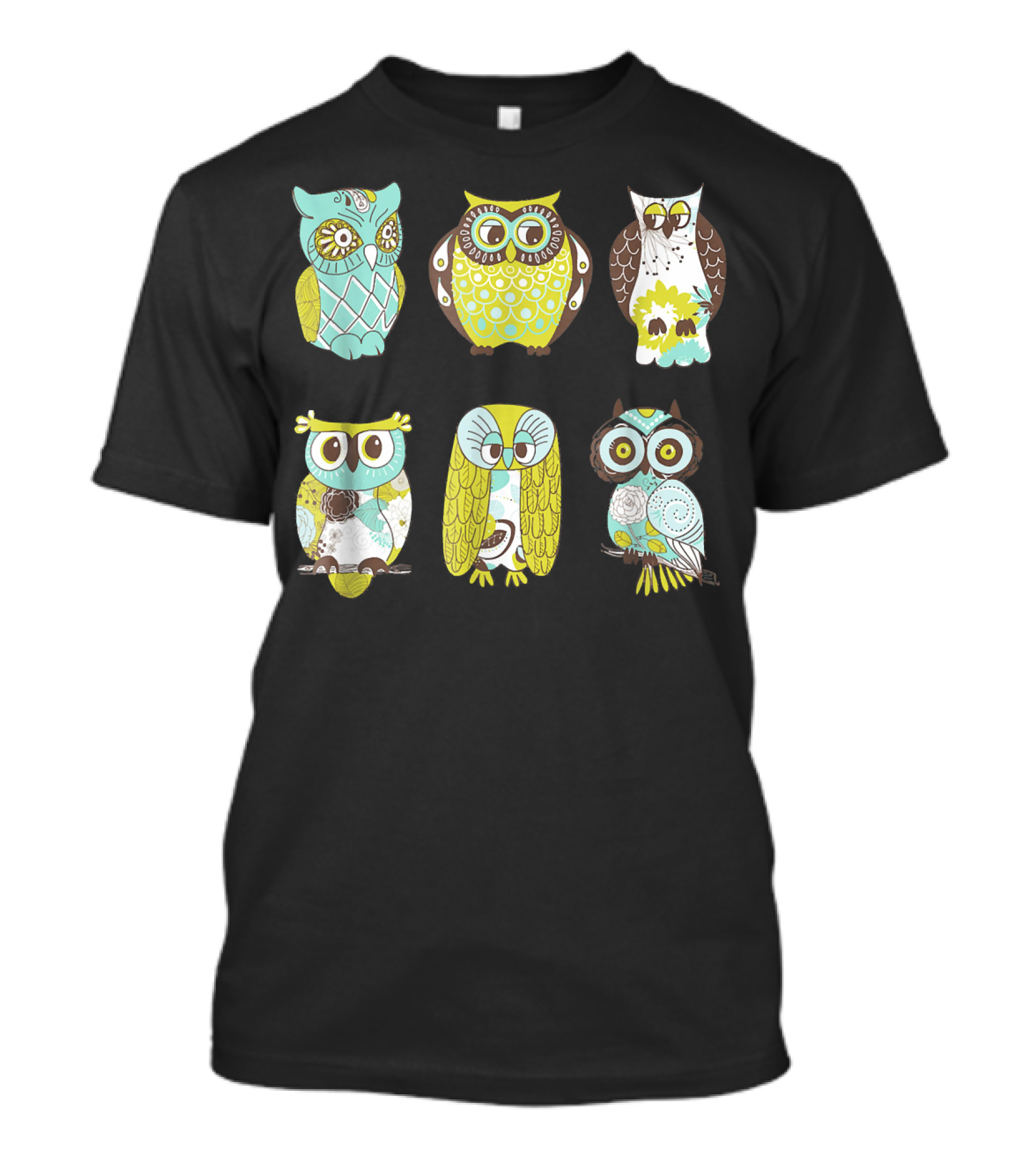 Cute Owl Pattern Collection T-Shirt