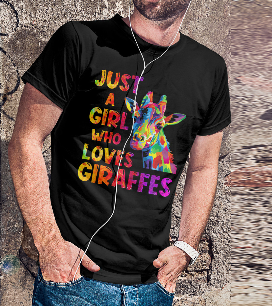 Just A Girl Who Loves Colorful Giraffes T-Shirt