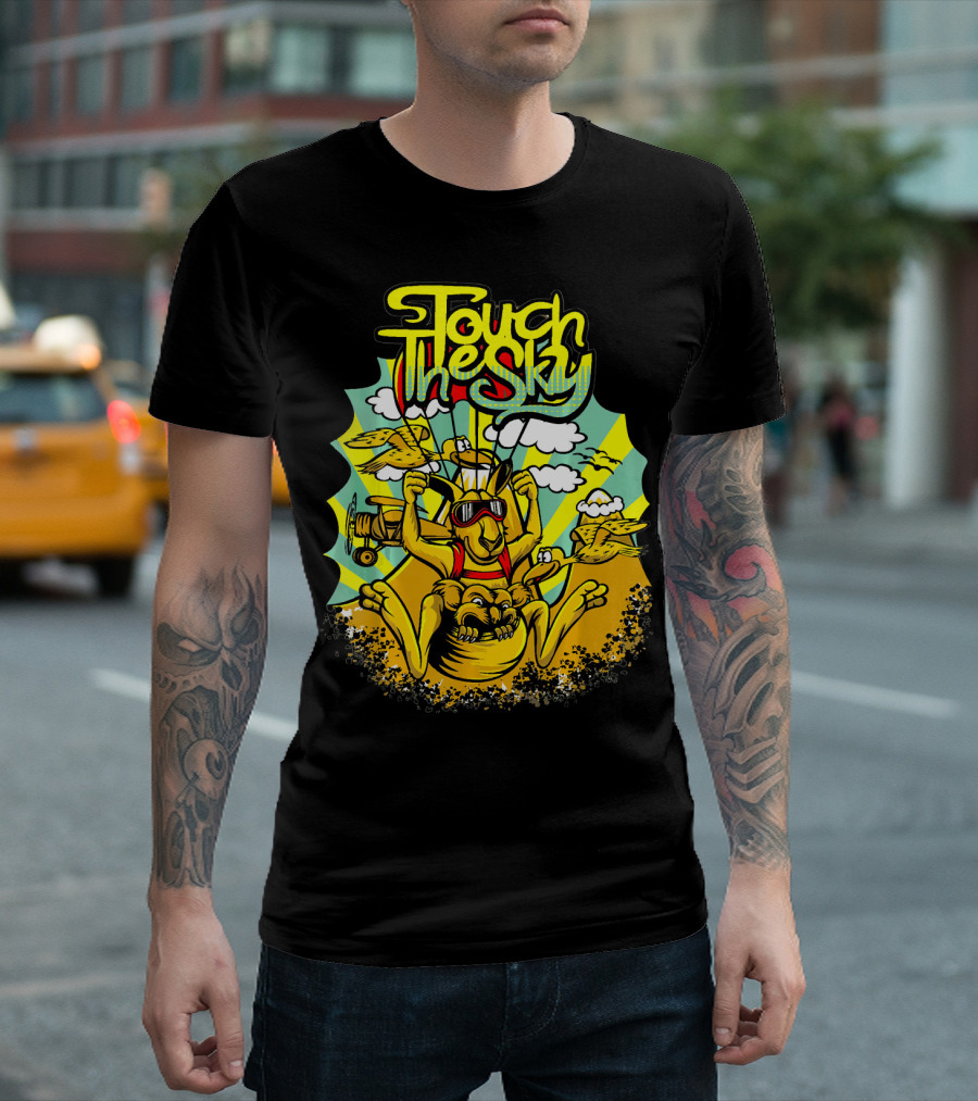 Touch The Sky Kangaroo Adventure With Airplanes And Birds T-Shirt