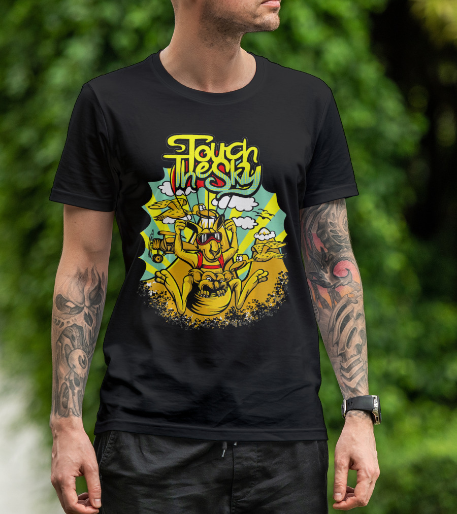 Touch The Sky Kangaroo Adventure With Airplanes And Birds T-Shirt