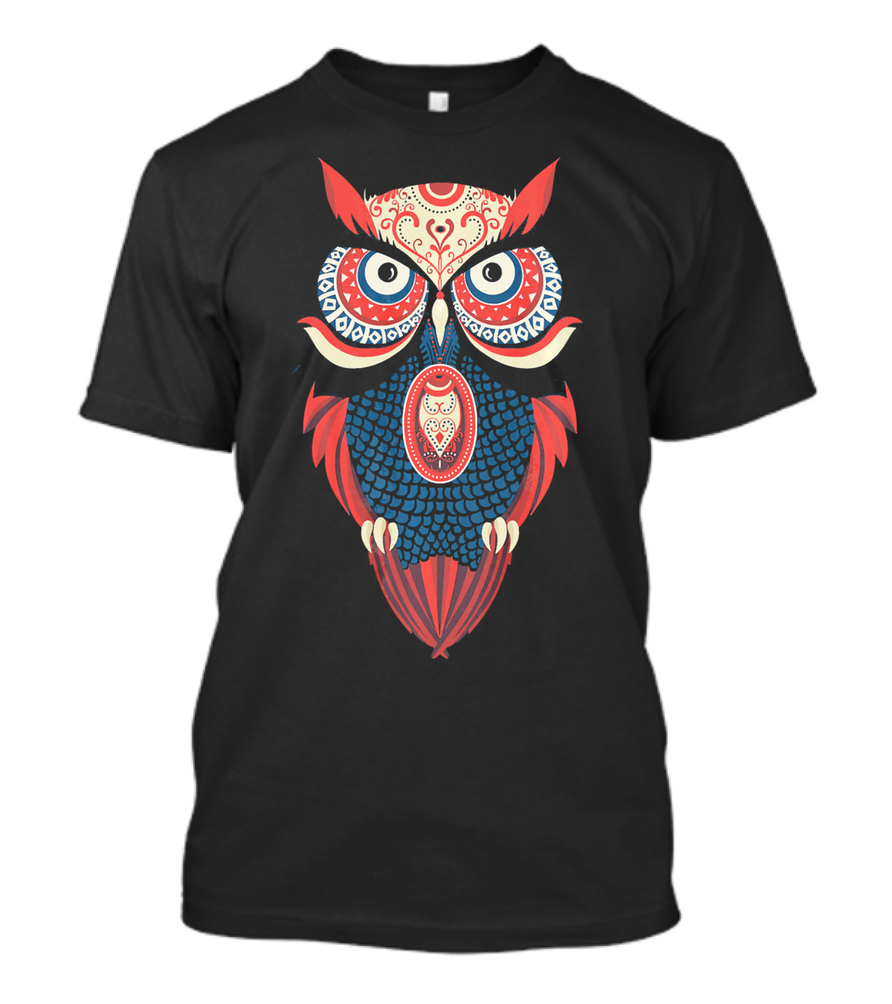 Creative Owl Spirit Animal Bohemian Folk T-Shirt