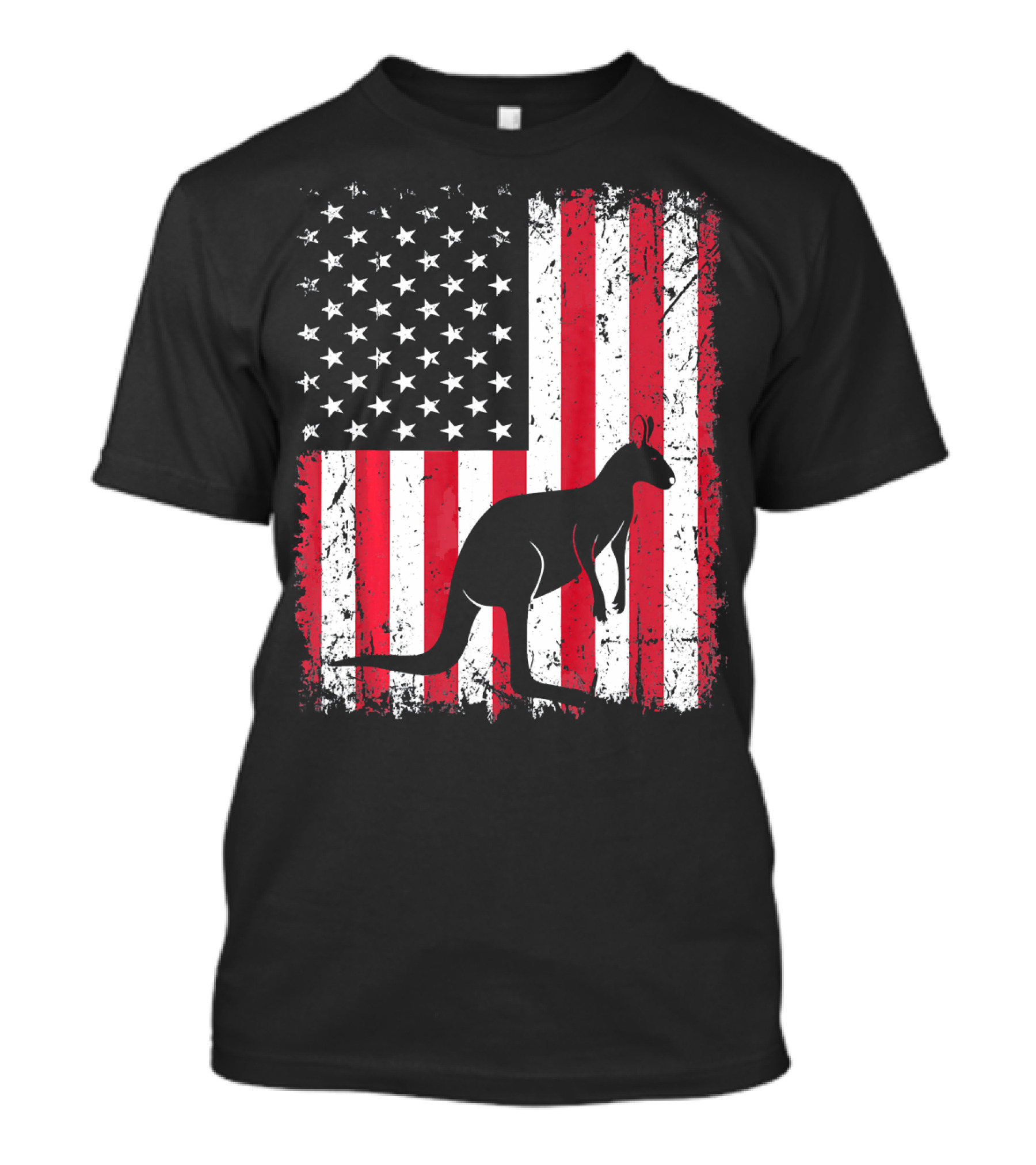 American Flag Kangaroo Animal Vintage Patriotic T-Shirt