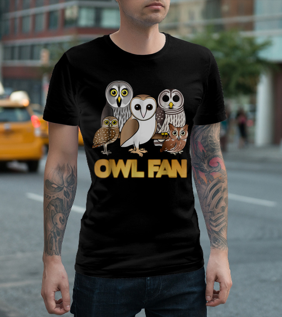 Owl Fan Cute Cartoon Owl Collection T-Shirt
