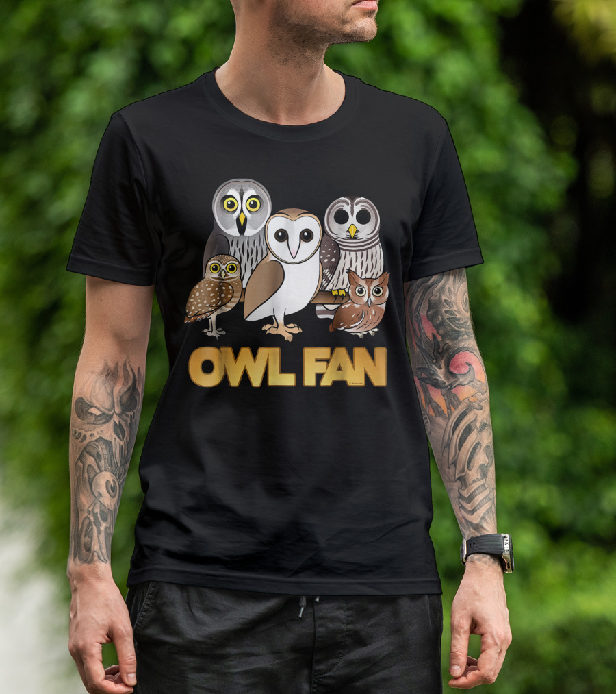 Owl Fan Cute Cartoon Owl Collection T-Shirt