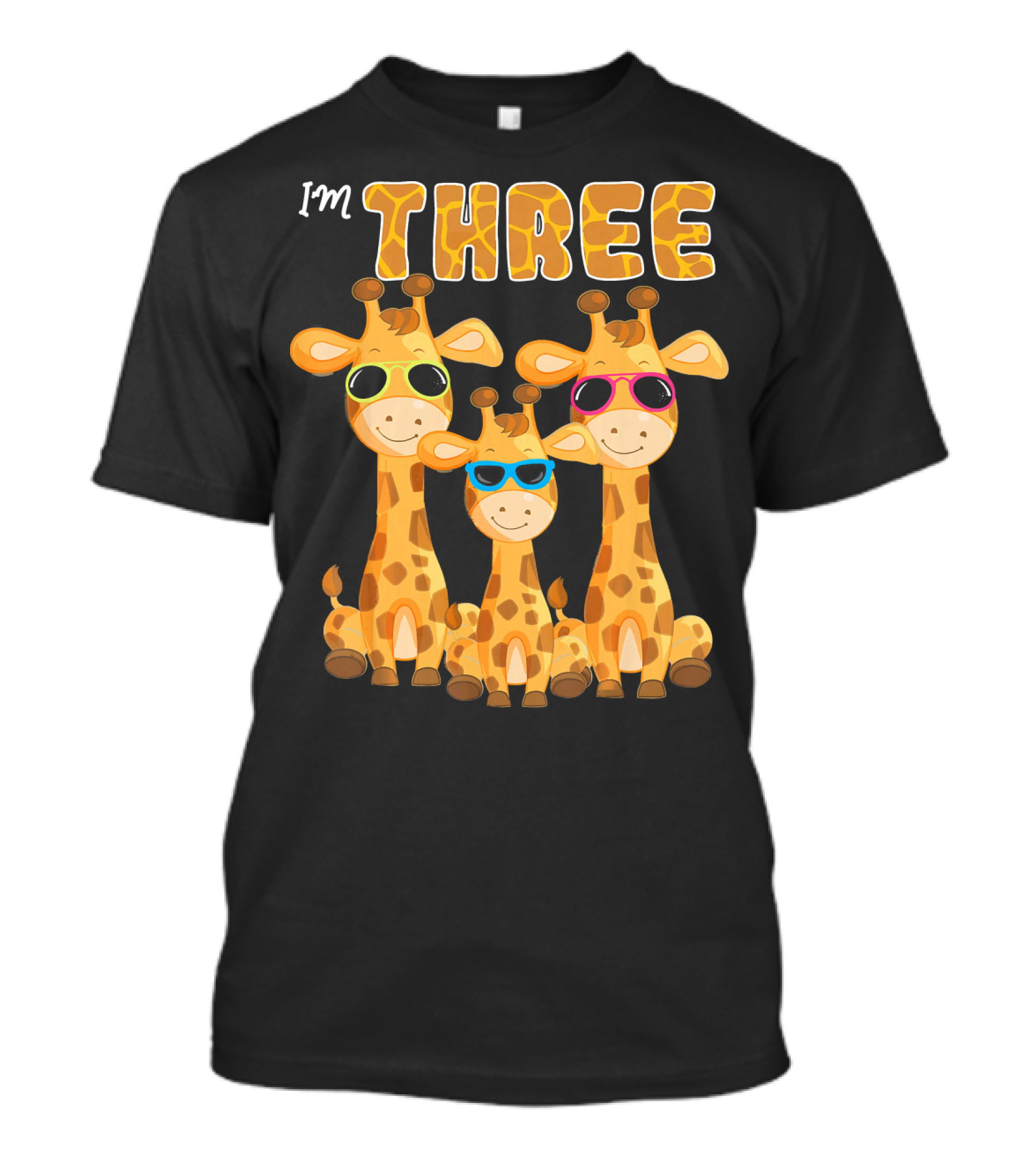 I'm Three Cool Giraffe 3rd Birthday Party 3 Year T-Shirt