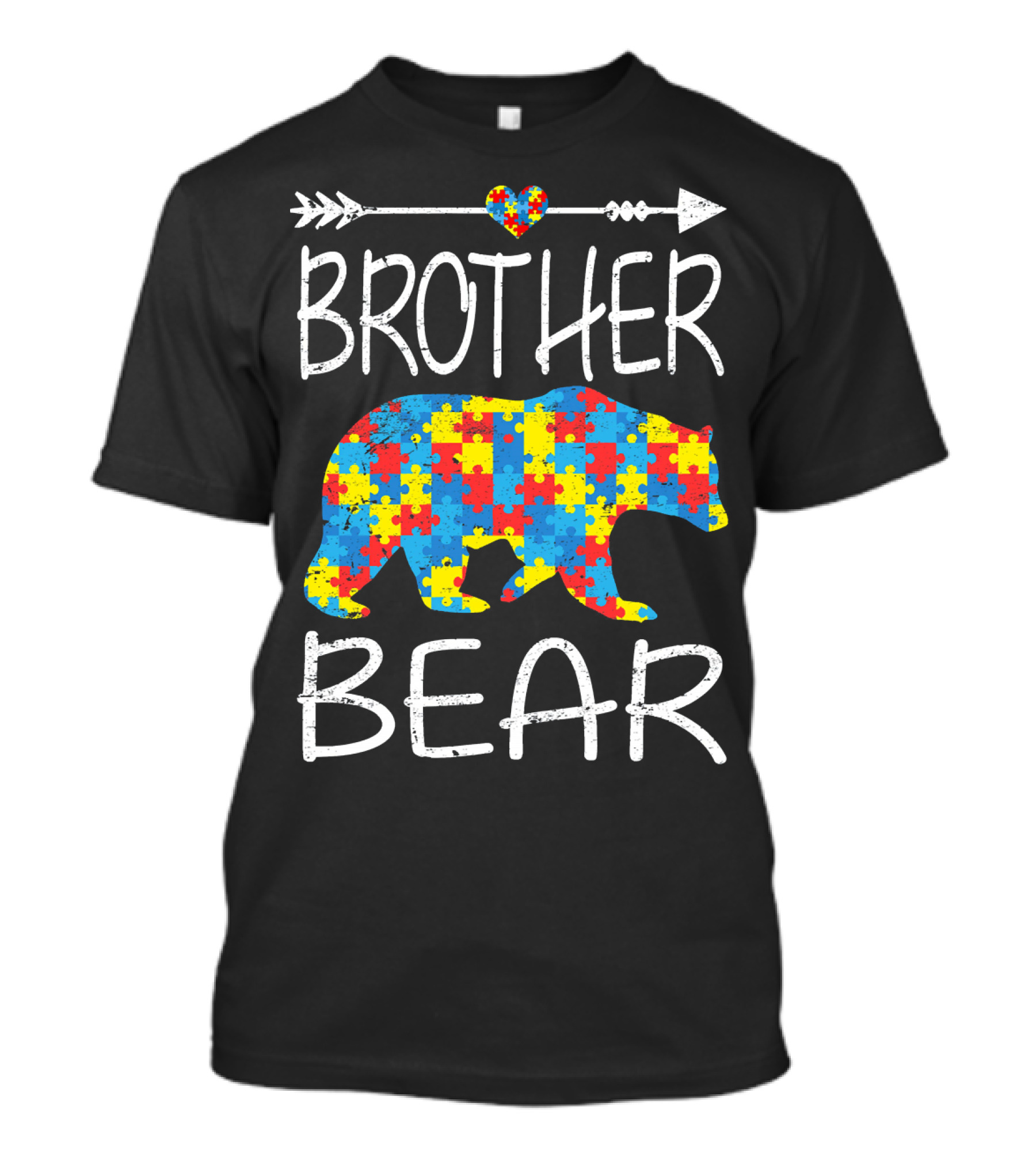 Brother Bear Autism Awareness Puzzle Piece Arrow Love T-Shirt