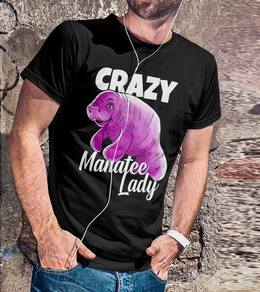 CRAZY Manatee Lady Purple Manatee T-Shirt