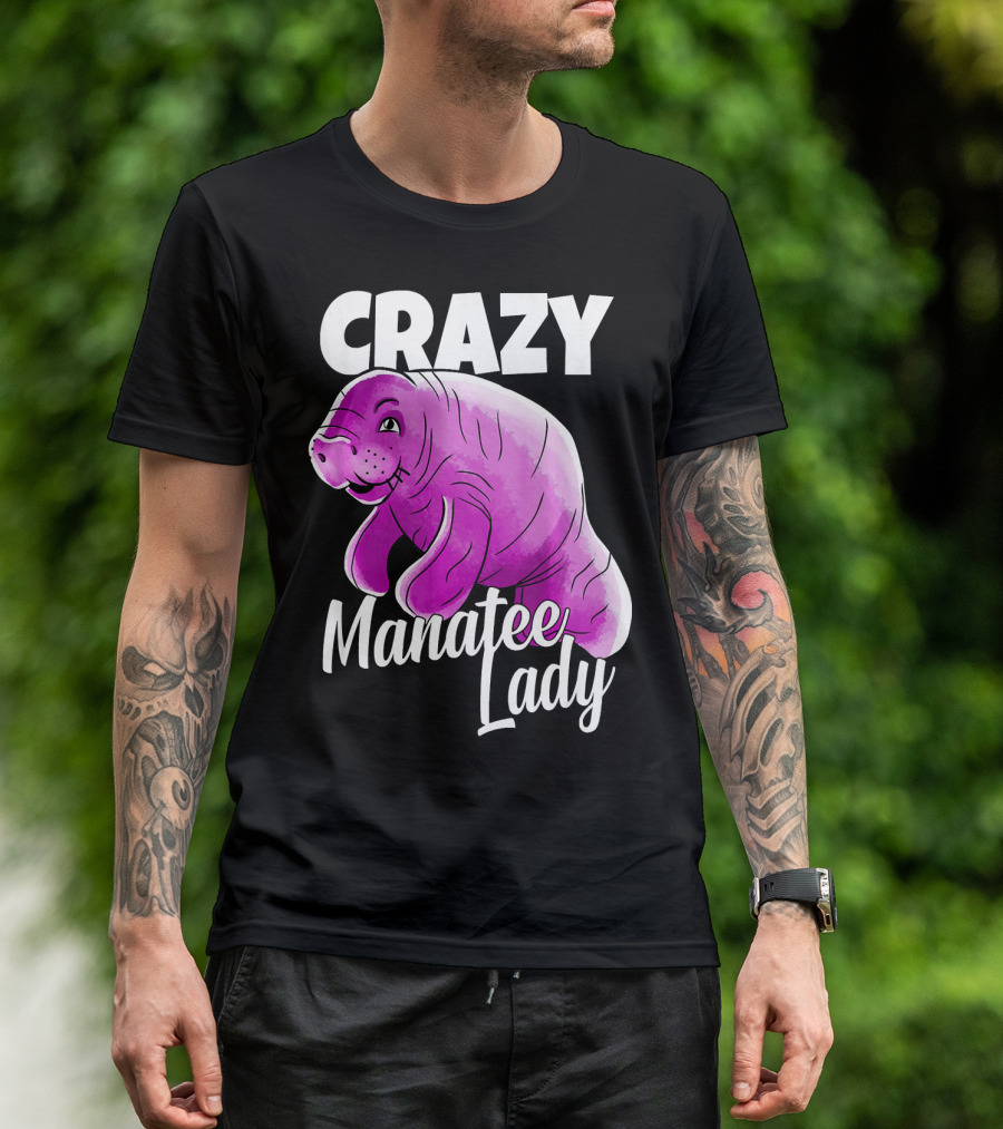 CRAZY Manatee Lady Purple Manatee T-Shirt