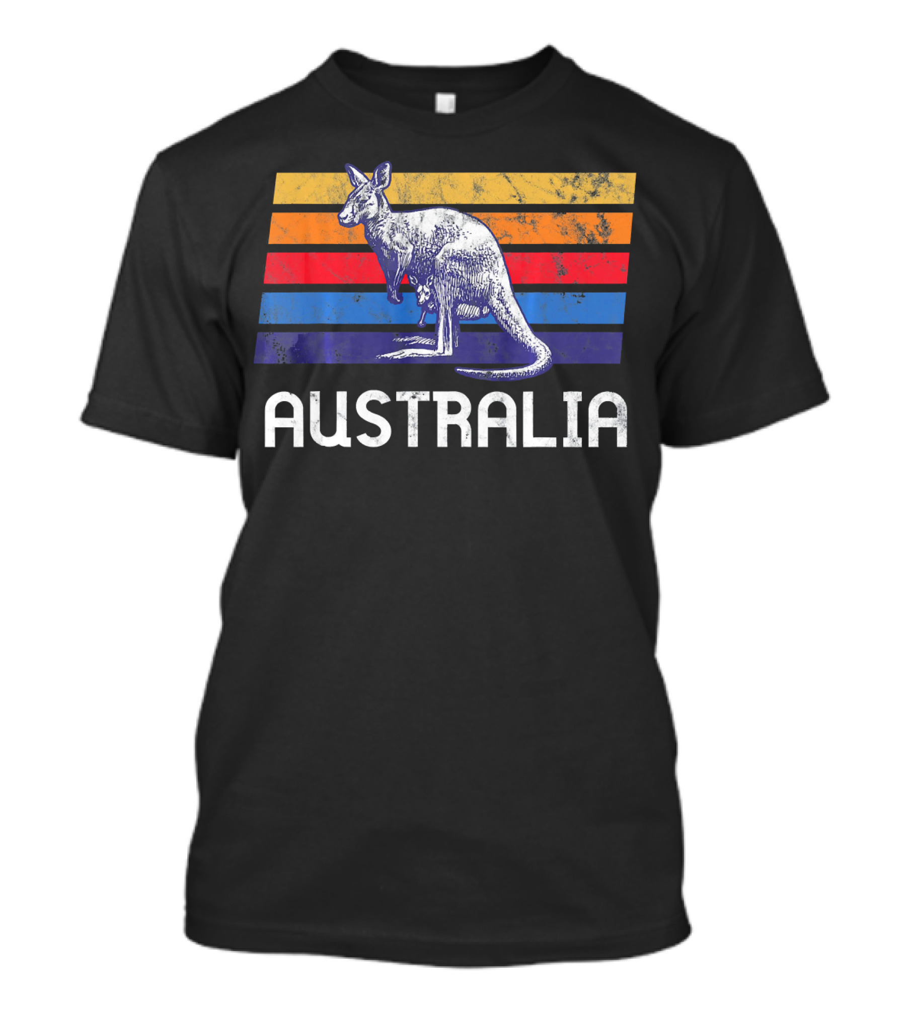 Australia Flag Retro Kangaroo T-Shirt