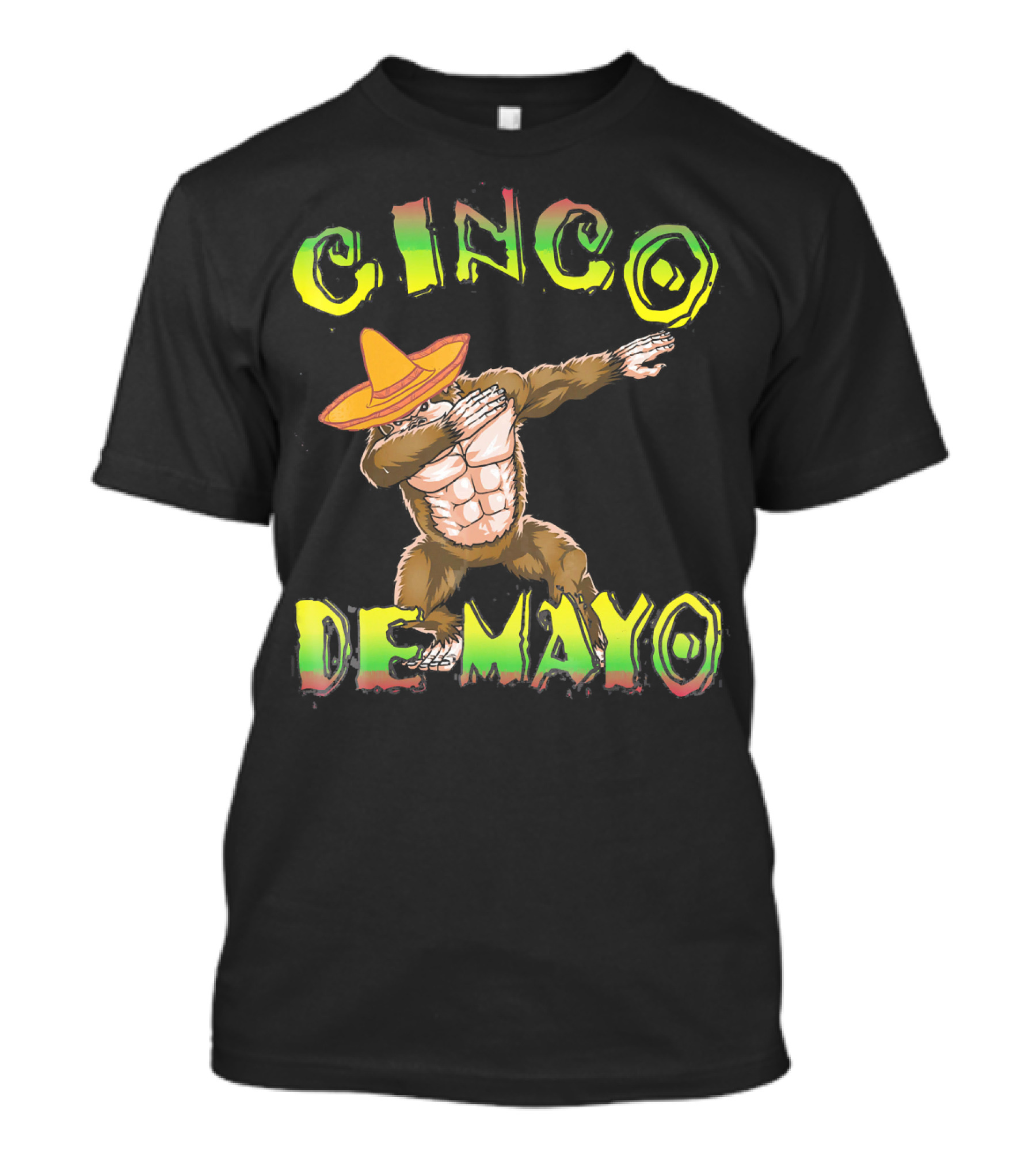 Cinco De Mayo Dabbing Gorilla With Sombrero T-Shirt