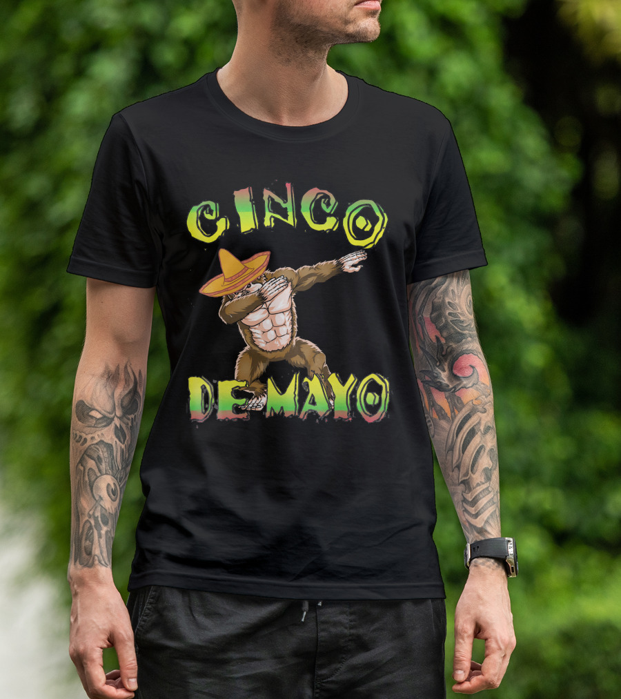 Cinco De Mayo Dabbing Gorilla With Sombrero T-Shirt