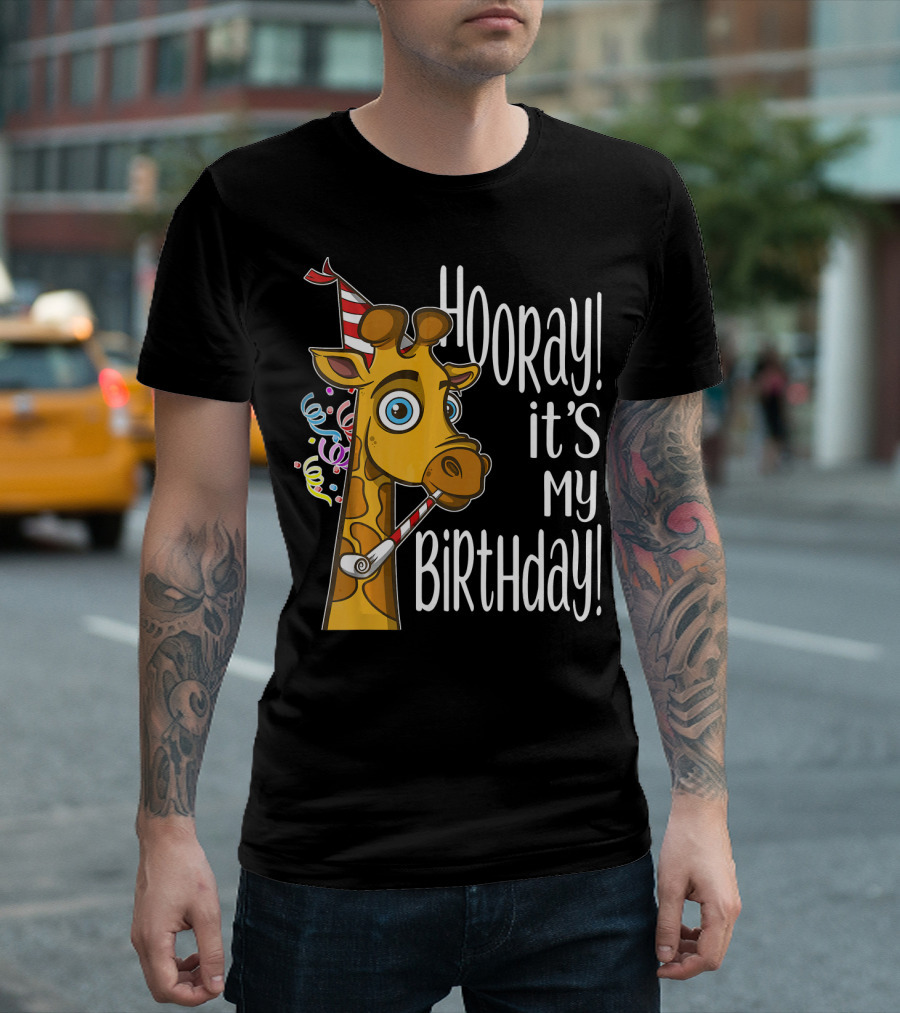 Hooray It's My Birthday Giraffe Party T-Shirt