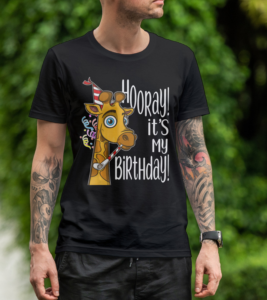 Hooray It's My Birthday Giraffe Party T-Shirt
