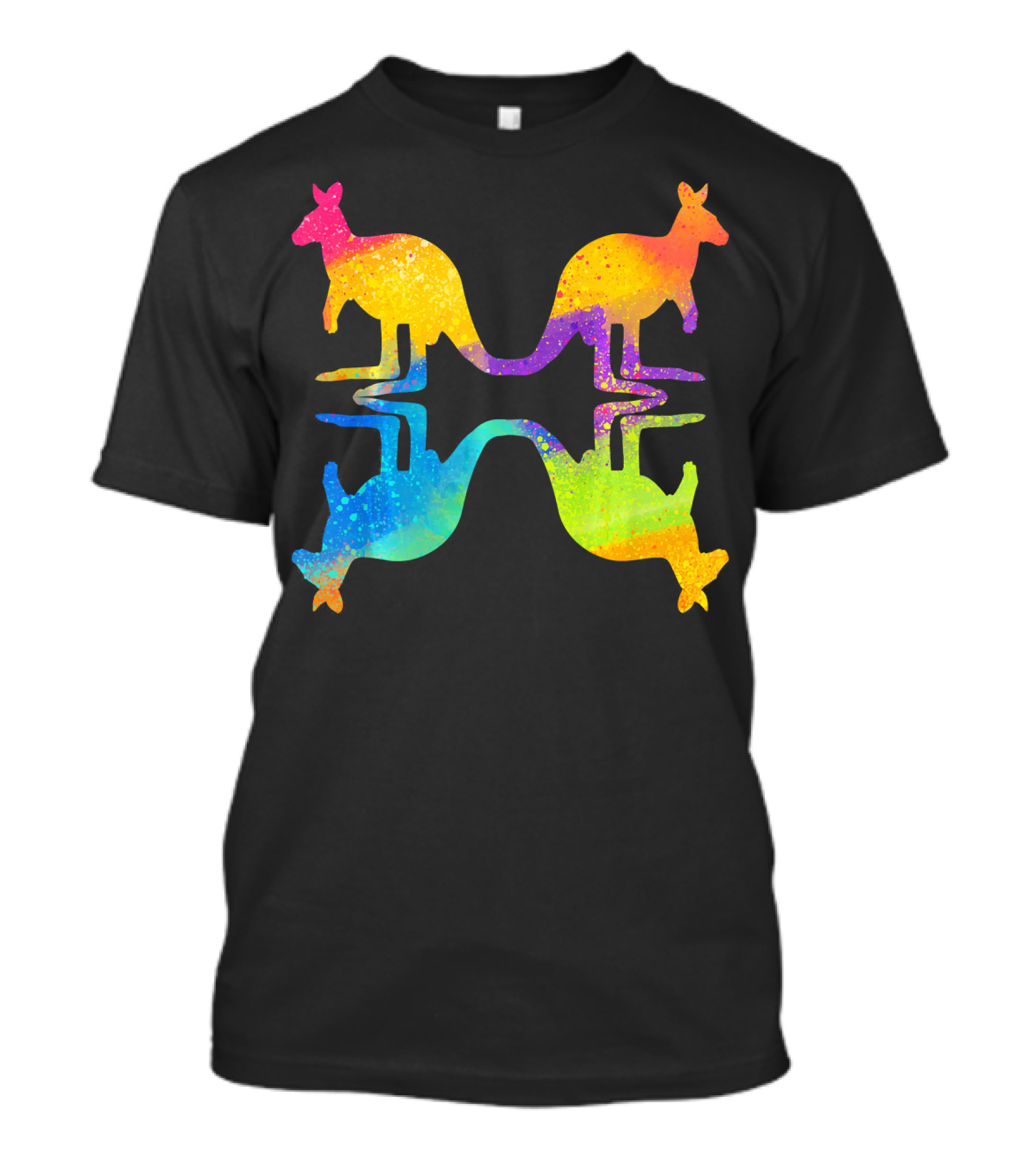 Australia Zoo Animal Lover Rainbow Kangaroo Kan T-Shirt
