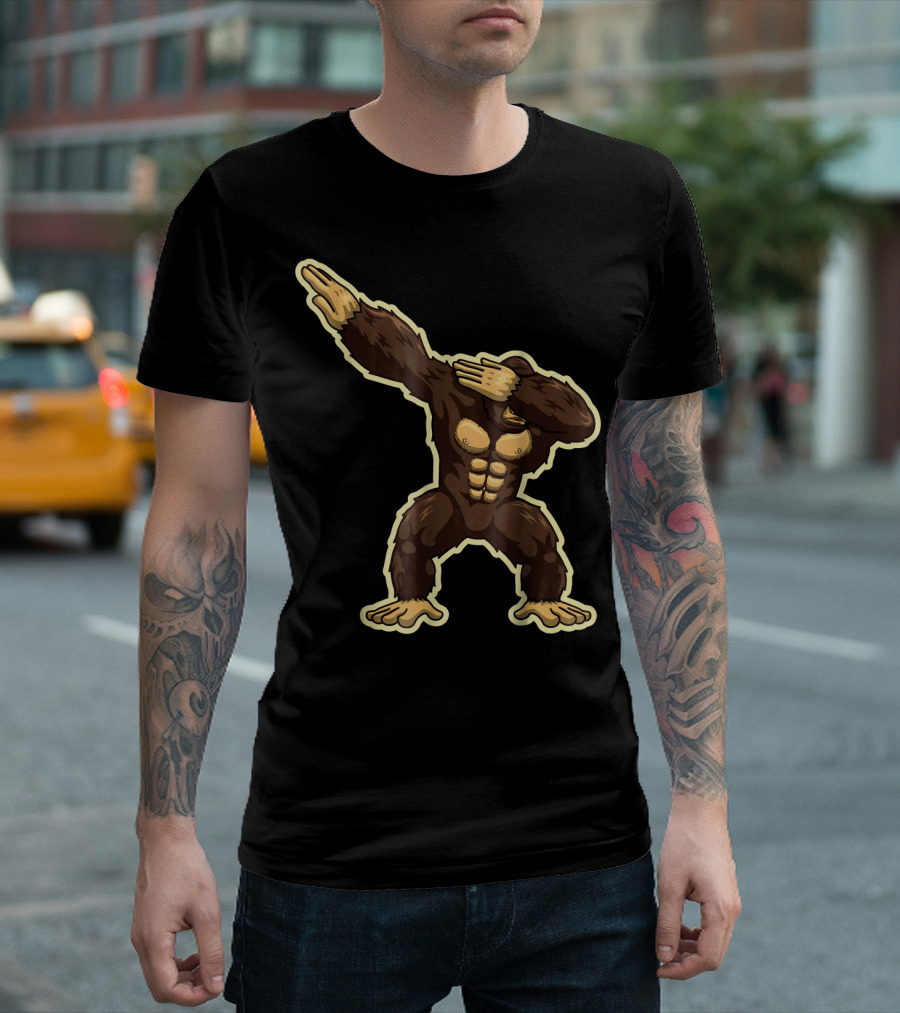 Cool Dabbing Funny Gorilla Monk T-Shirt