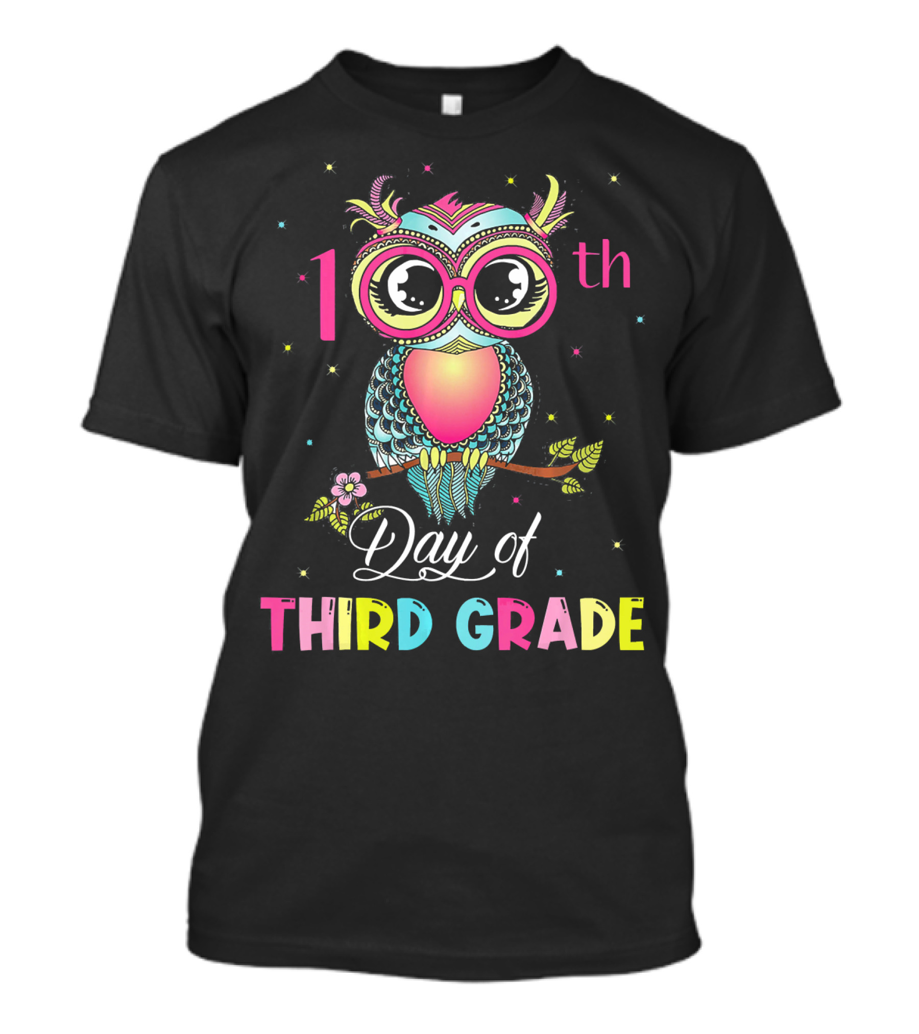 100th Day Of Third Grade Cute Owl T-Shirt