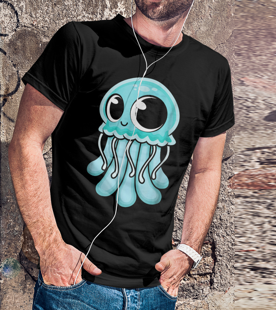 Cute Big-Eyed Baby Jellyfish Aquatic T-Shirt