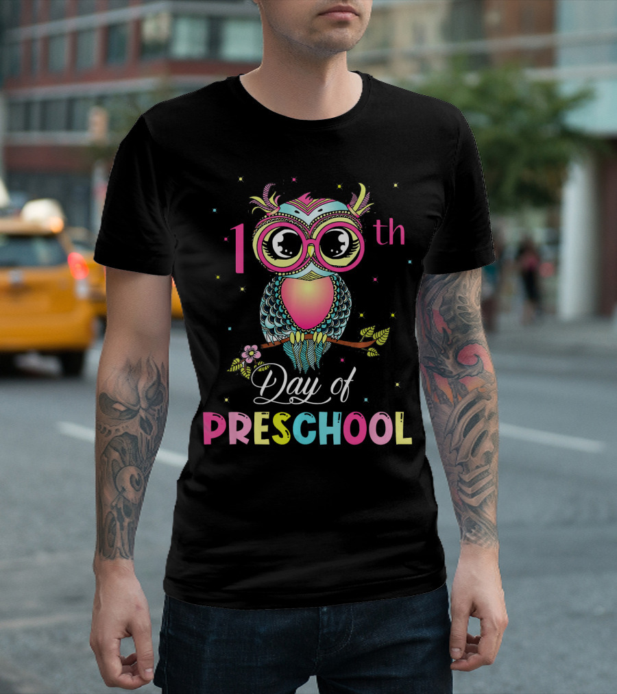 100th Day of Preschool Cute Owl T-Shirt