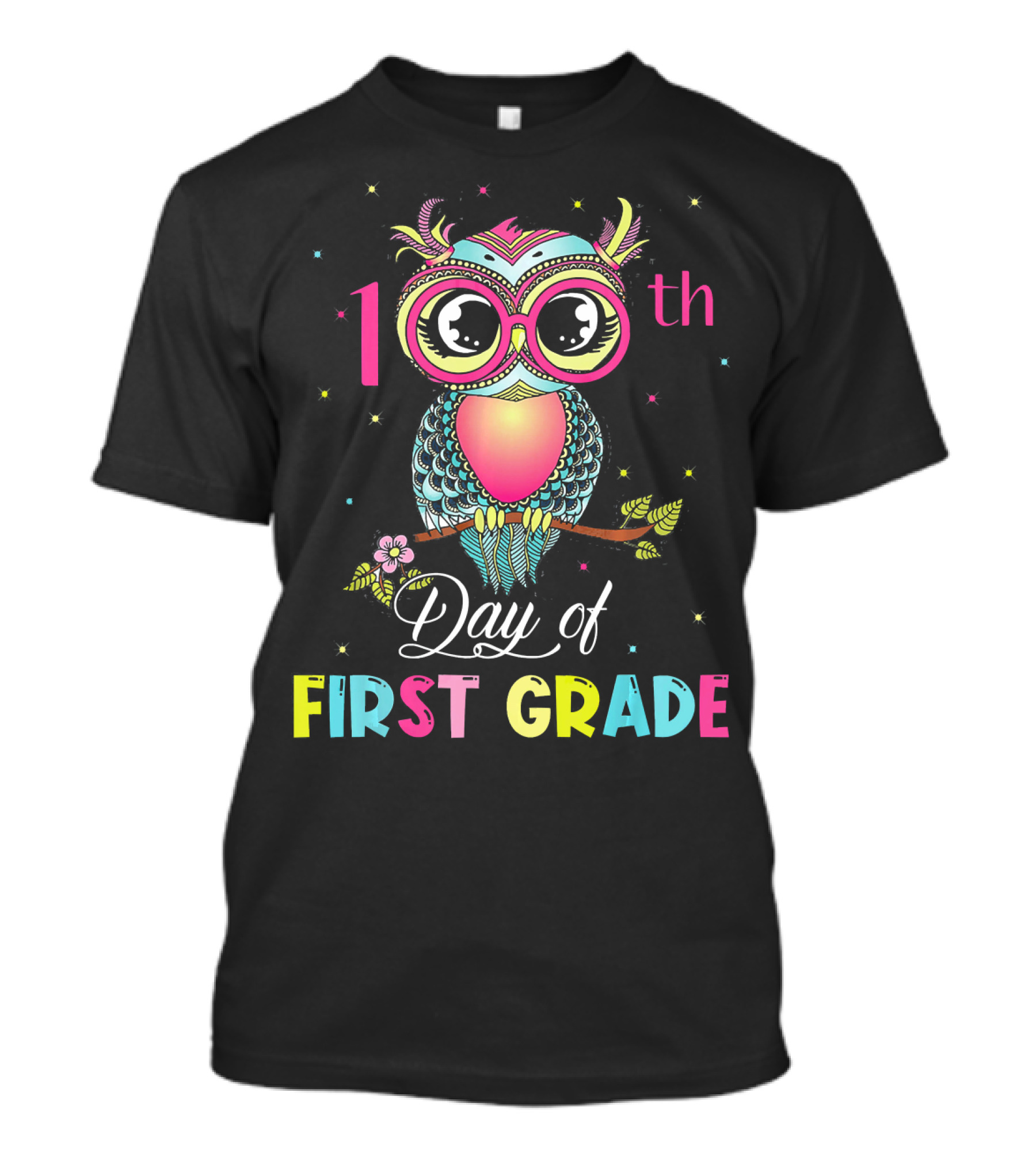 1st 100th Day Of First Grade Cute Owl T-Shirt