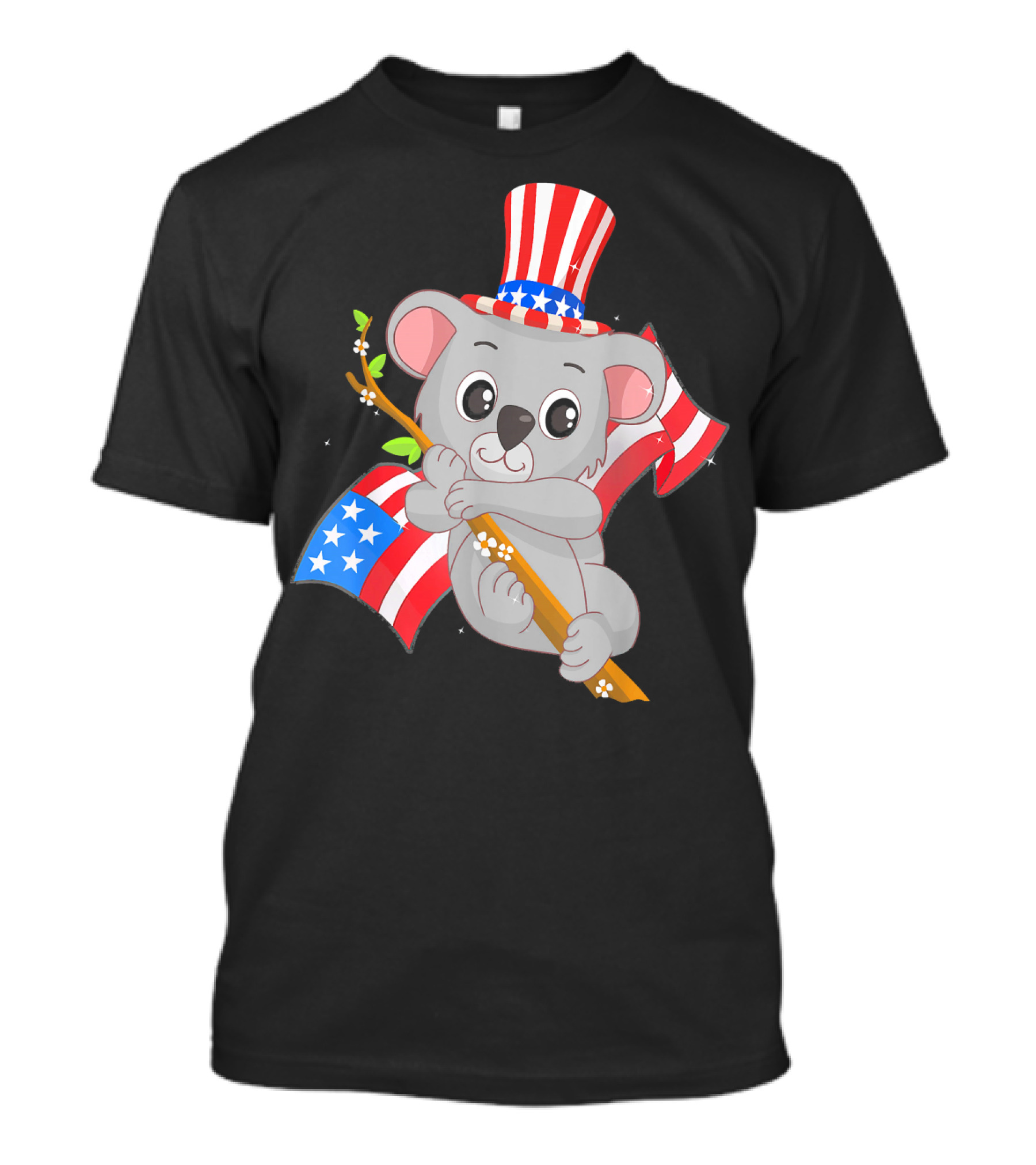 4th Of July Independence Day Patriotic Koala With American Flag And Hat T-Shirt