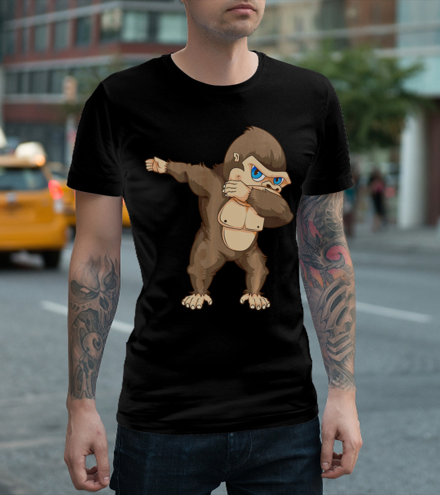 Cute Dabbing Gorilla Funny Animal Orangutang T-Shirt