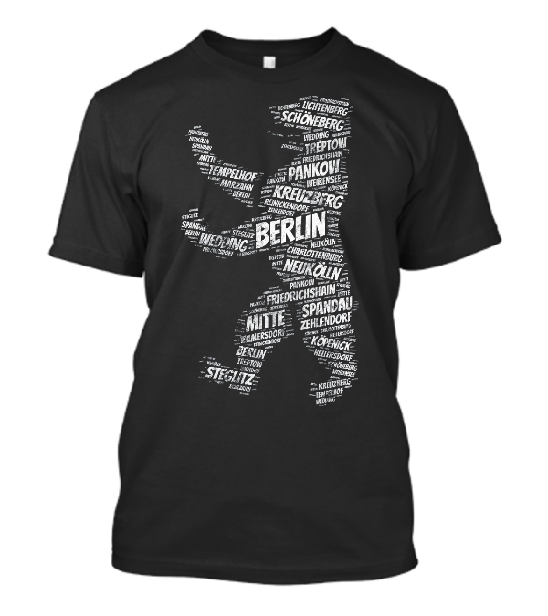 Berlin Bear Typography With District Names Coat Of Arms Landmark T-Shirt