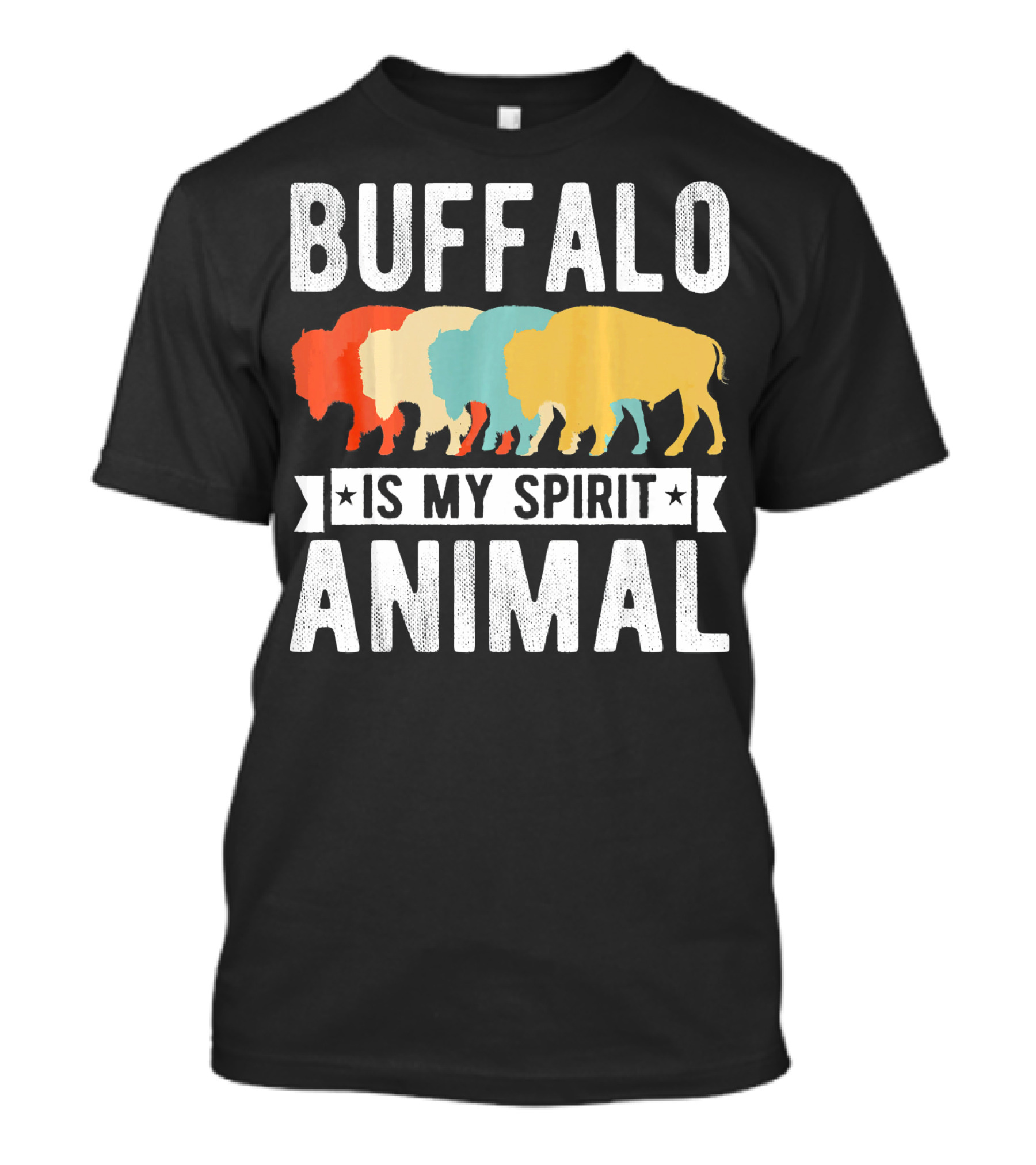Buffalo Is My Spirit Animal Vintage Retro Colorful Buffalo T-Shirt