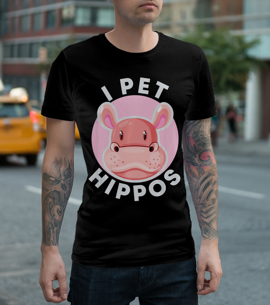 I Pet Hippos Cute Animal Head Face Kawaii T-Shirt