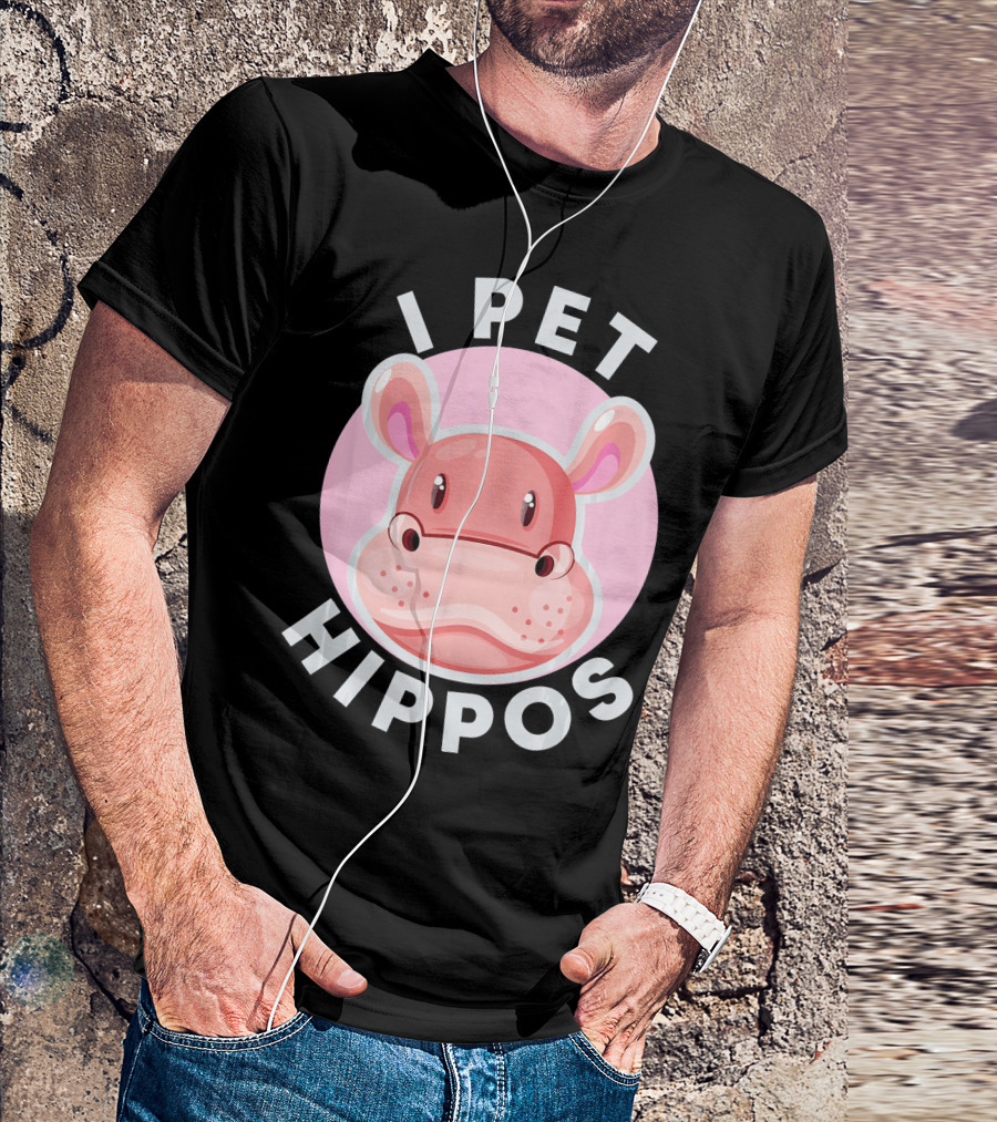 I Pet Hippos Cute Animal Head Face Kawaii T-Shirt