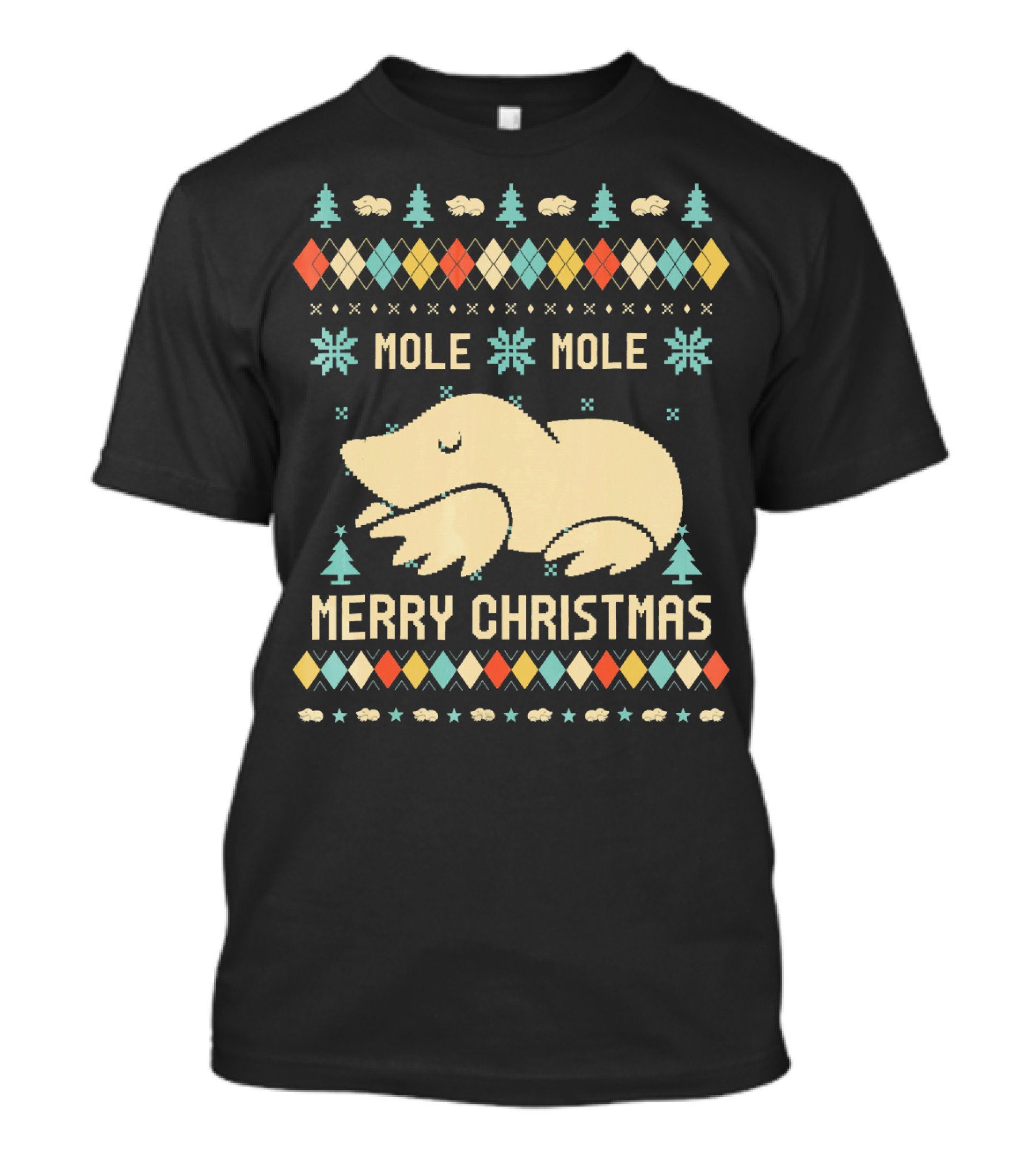 Mole Mole Merry Christmas Festive T-Shirt