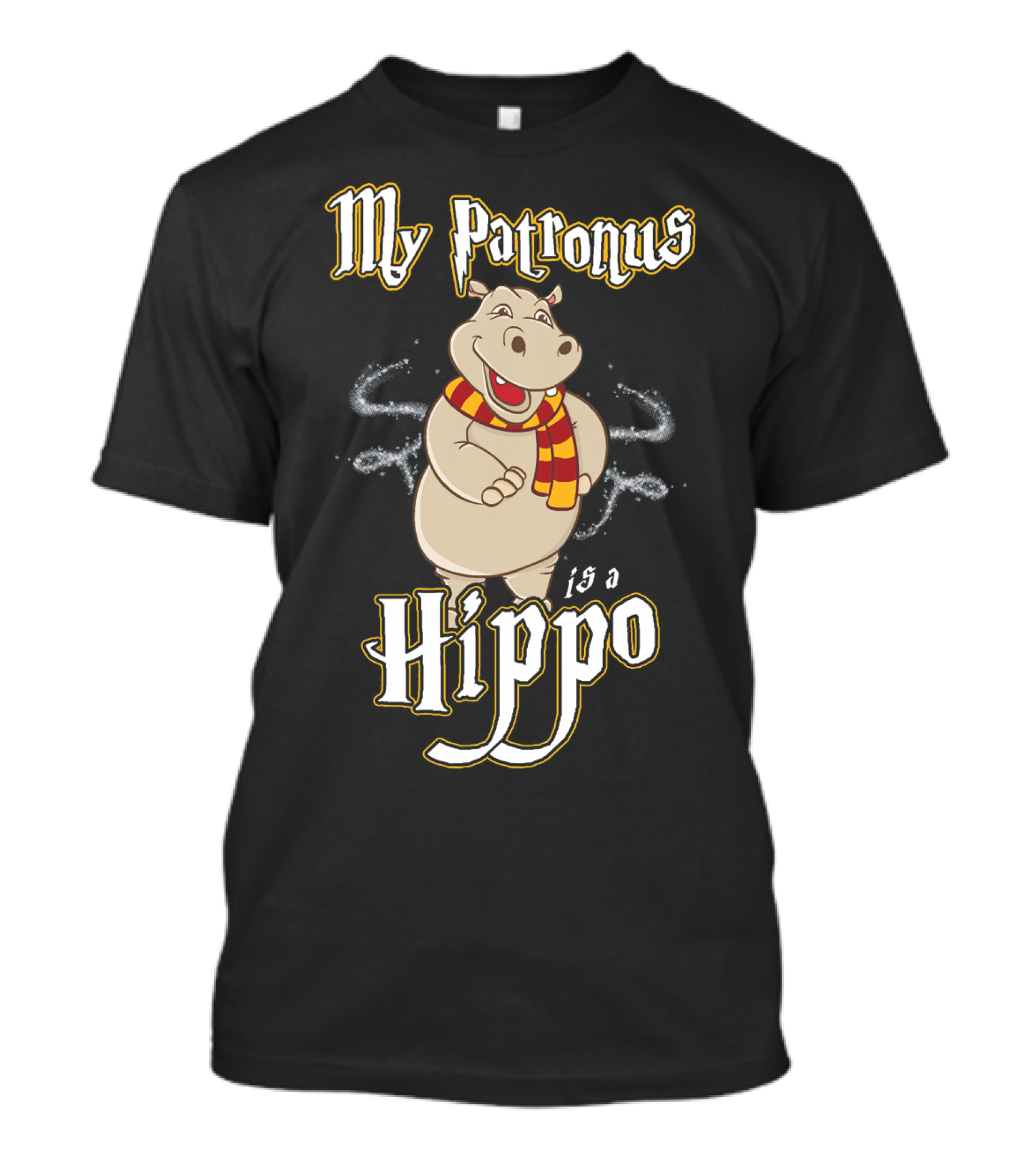 My Patronus Is A Hippo Funny Wizard Scarf Magic T-Shirt