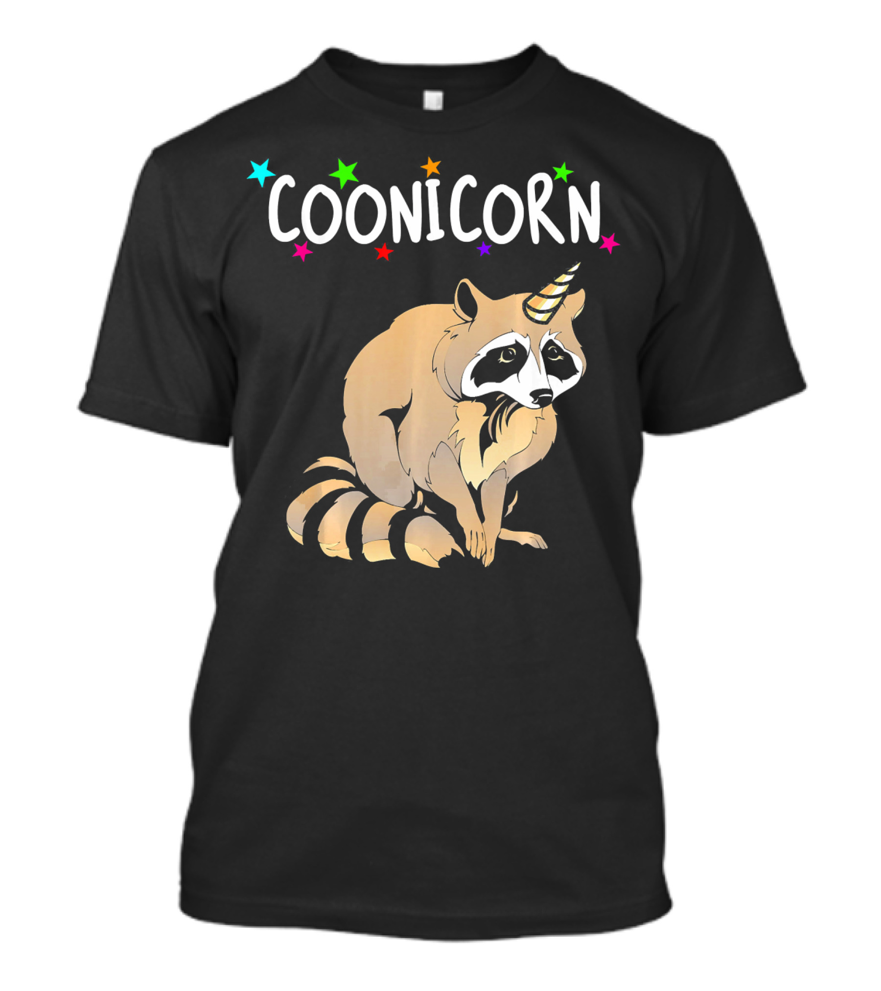 Coonicorn Raccoon Unicorn Trash Panda Stars T-Shirt