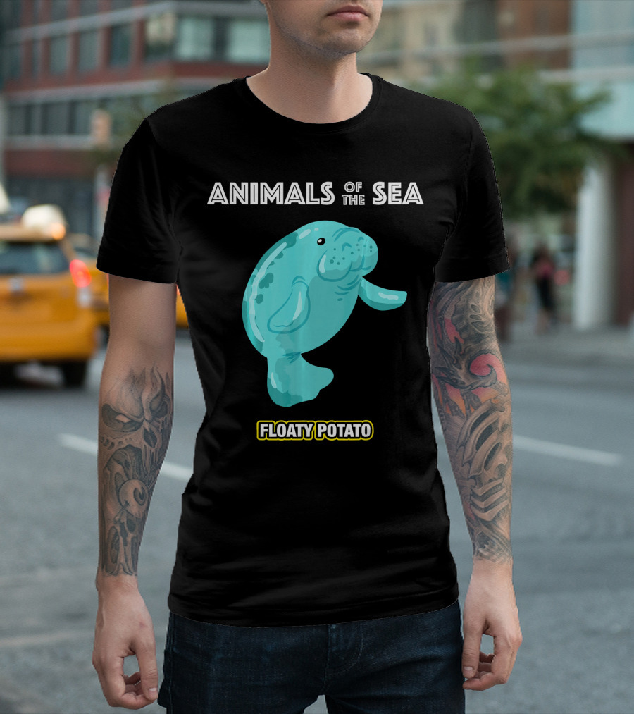 Animals Of The Sea Floaty Potato Manatee Meme T-Shirt