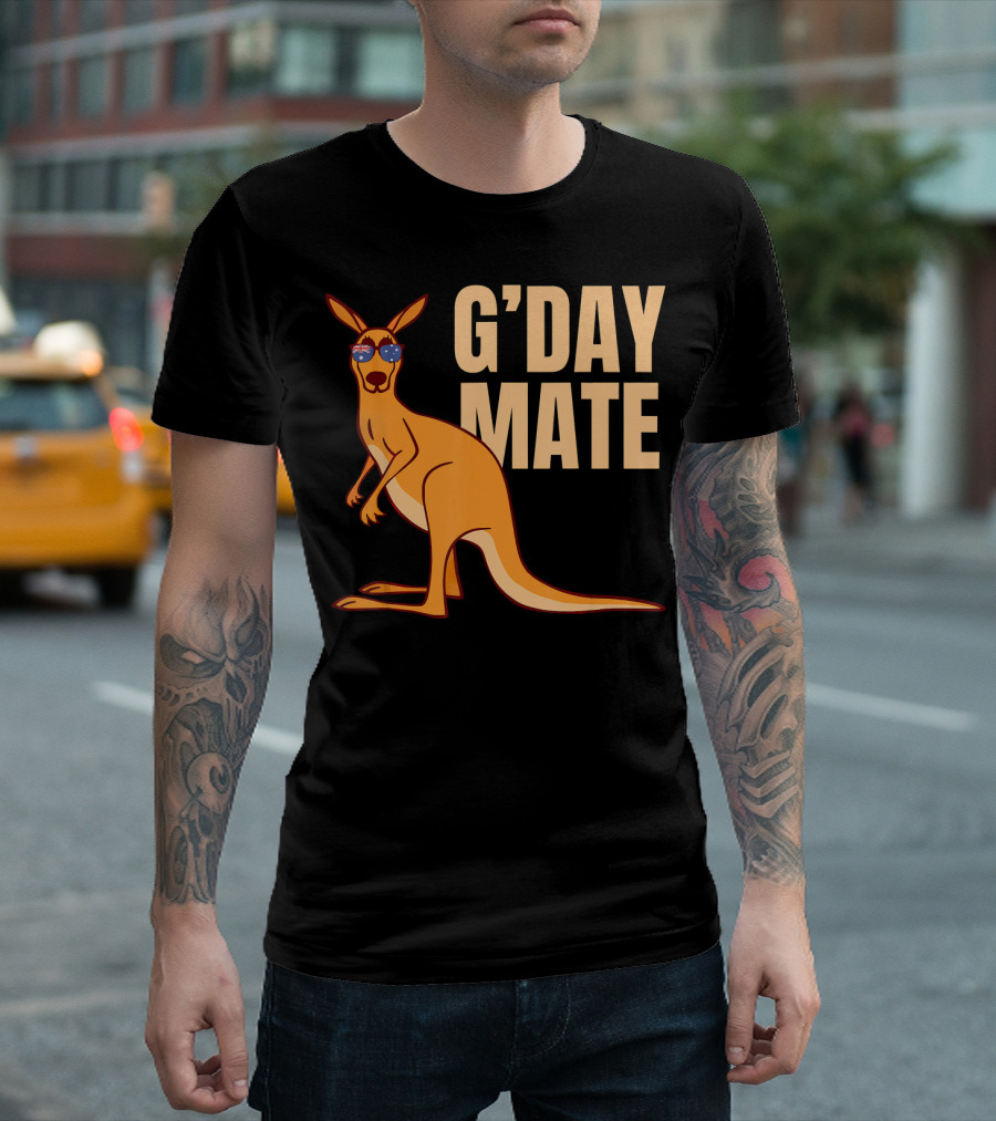 GDay Mate Funny Kangaroo With Sunglasses Australia T-Shirt