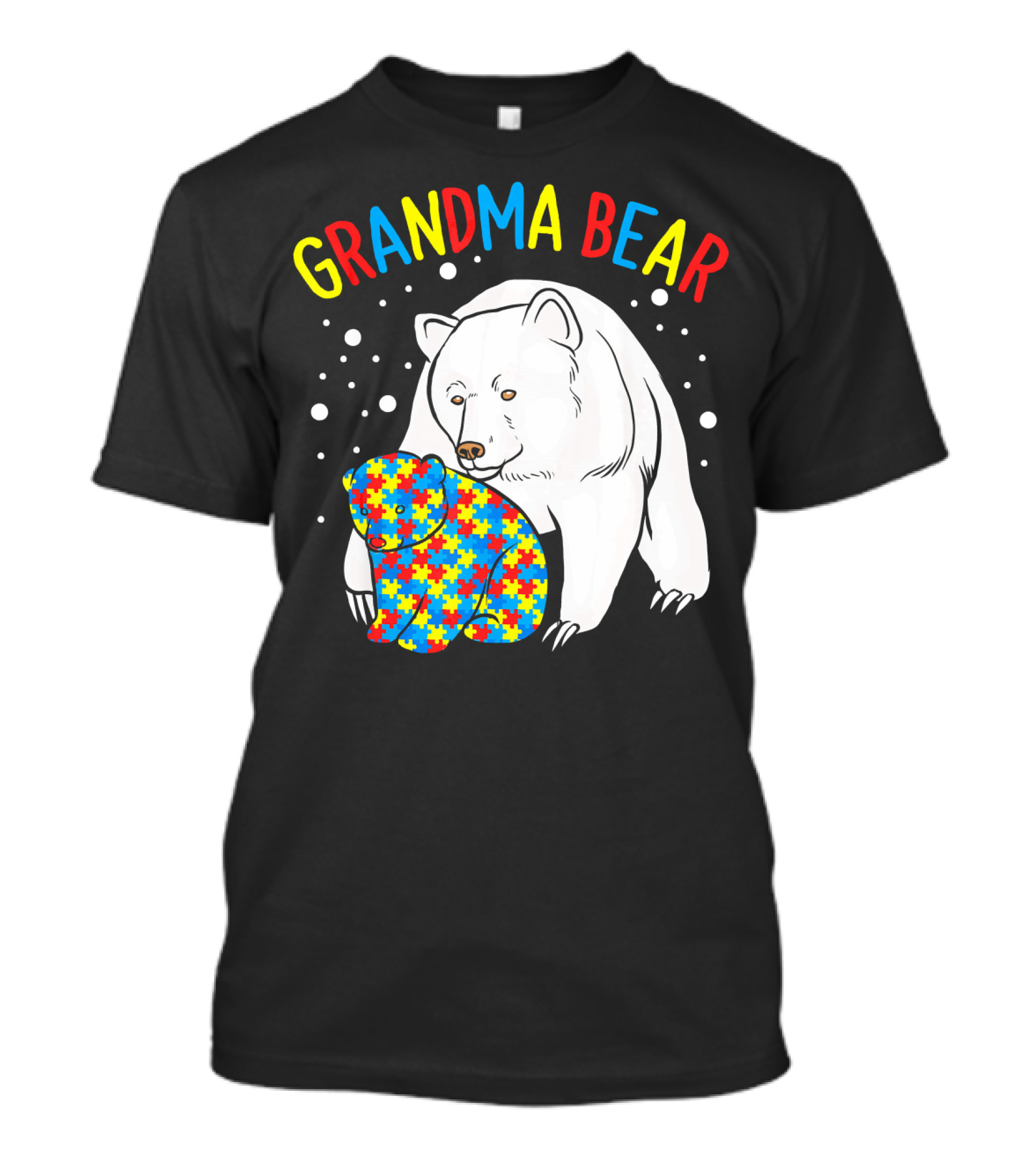 Grandma Bear Autism Awareness Puzzle Bear T-Shirt