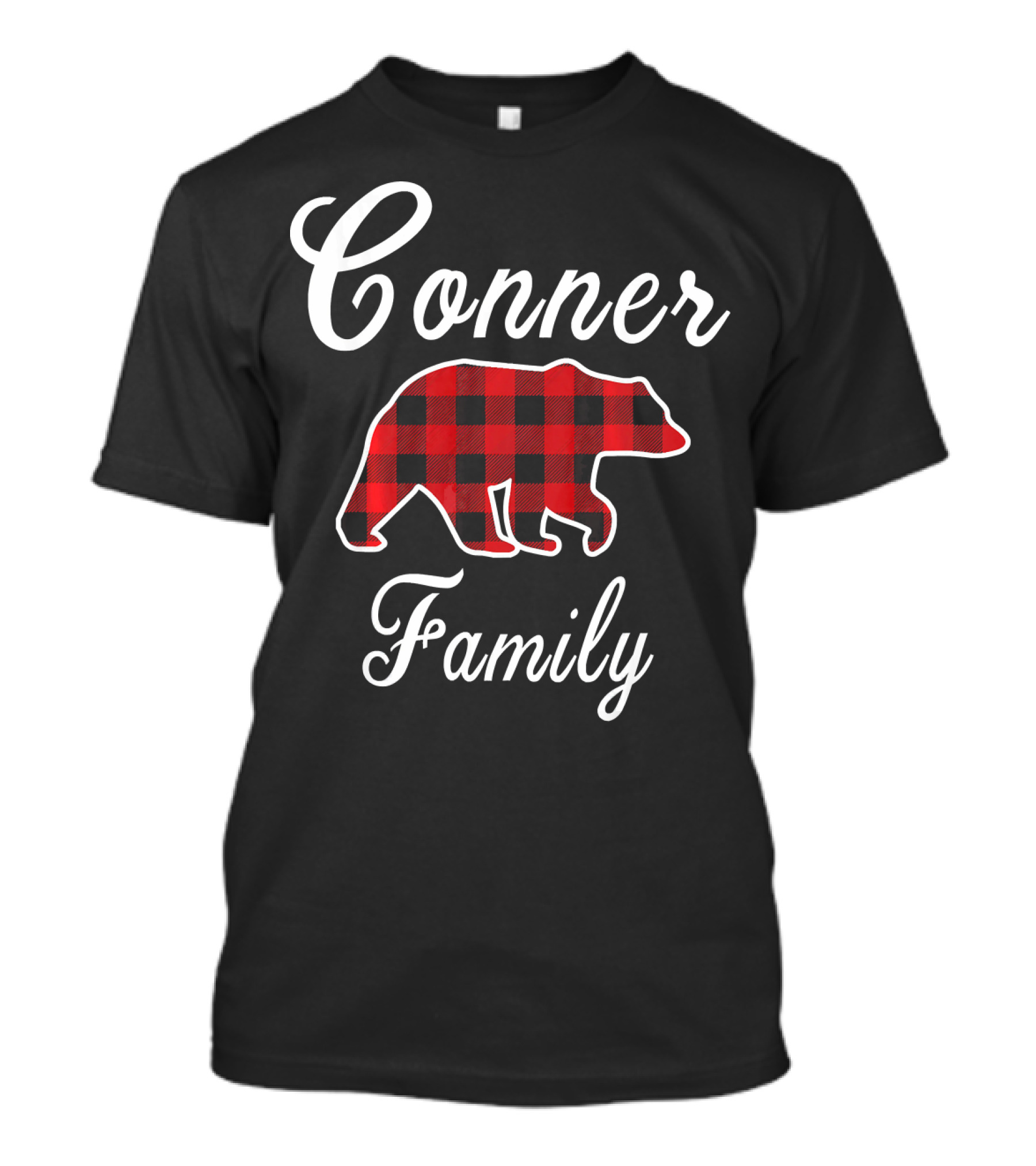 Conner Family Bear Red Plaid T-Shirt