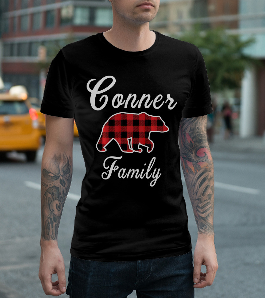 Conner Family Bear Red Plaid T-Shirt