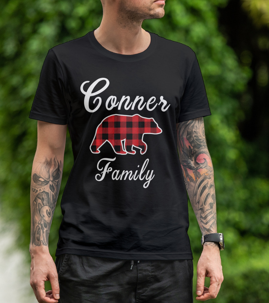 Conner Family Bear Red Plaid T-Shirt