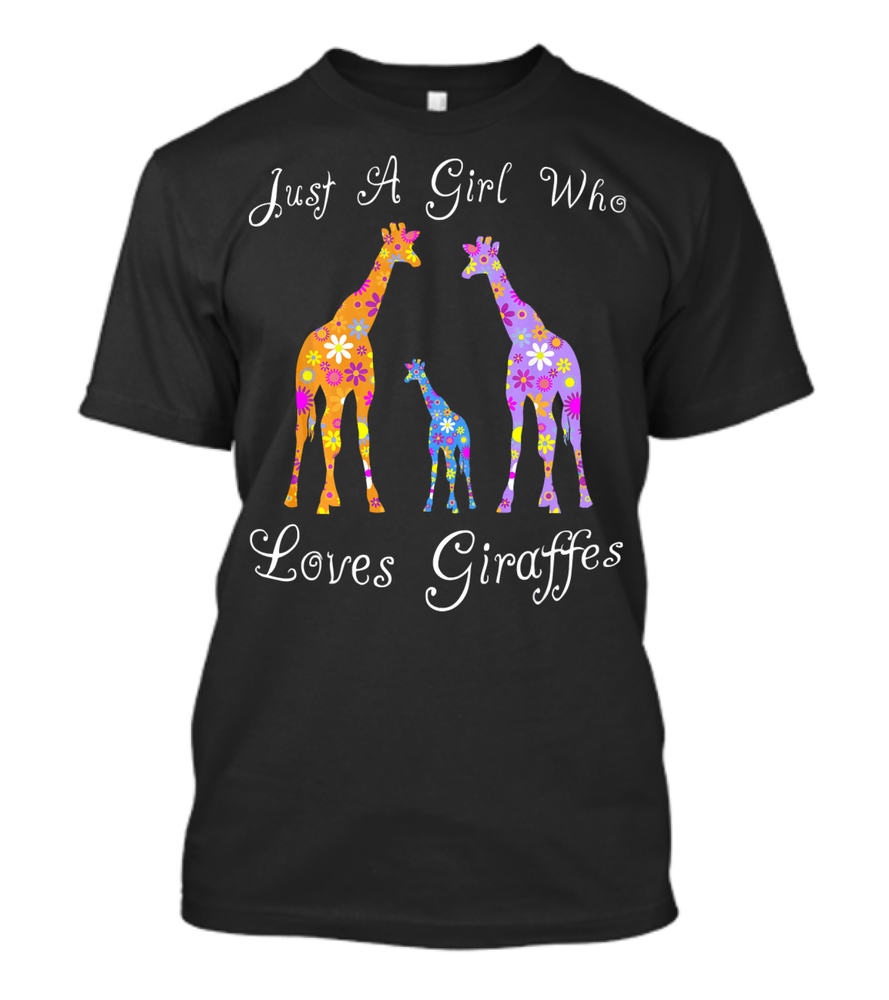 Just A Girl Who Loves Floral Giraffes T-Shirt