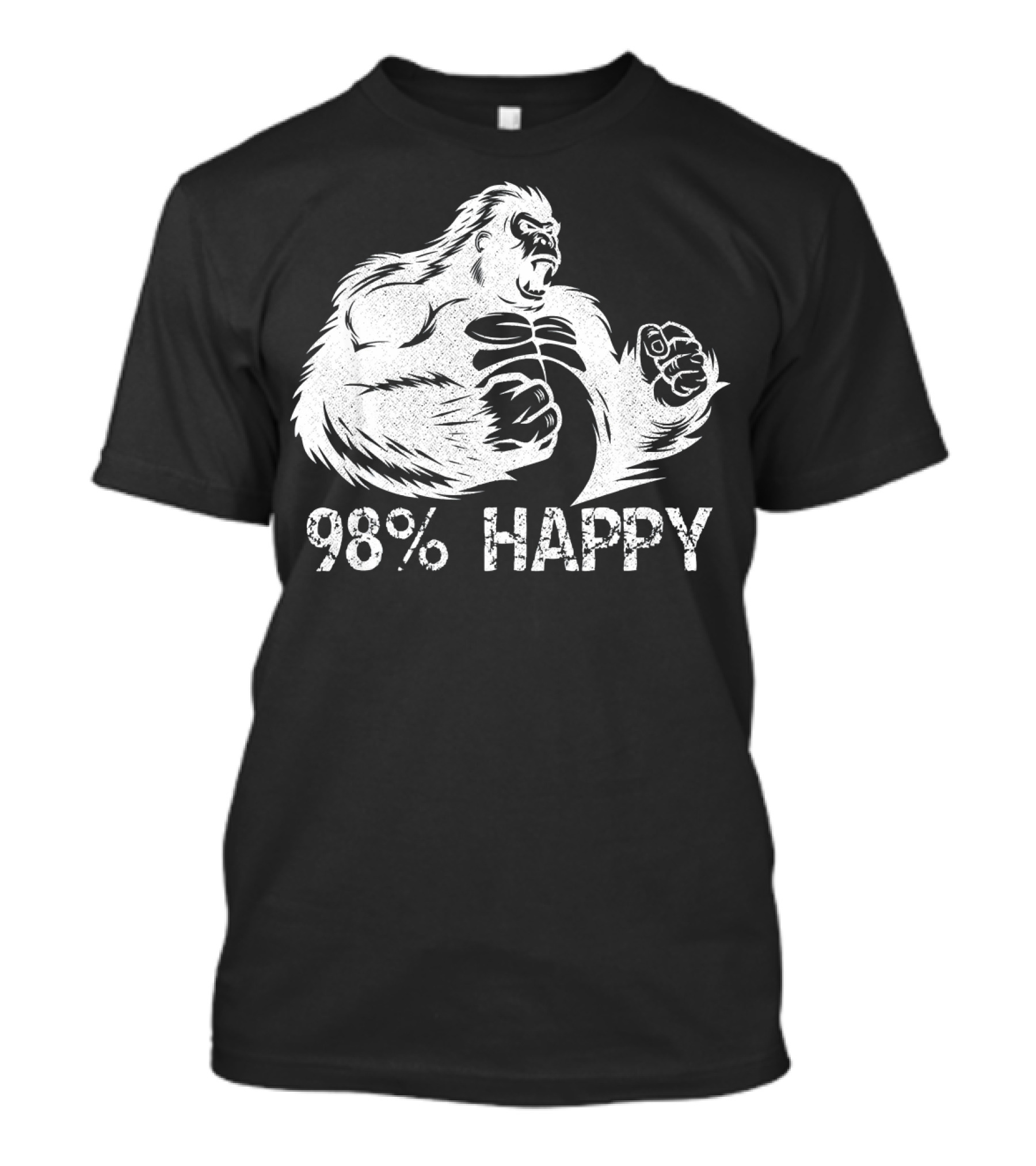 98% Happy Angry Gorilla Furious Silverback T-Shirt