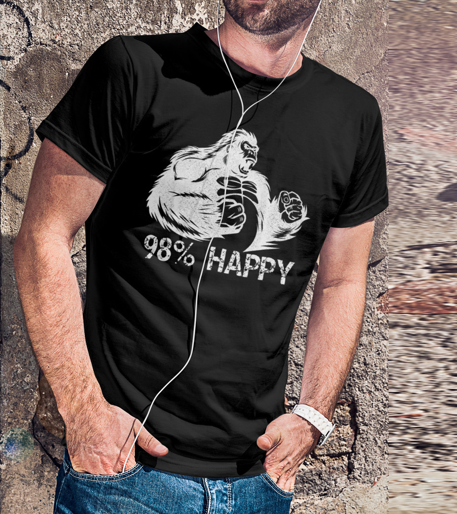98% Happy Angry Gorilla Furious Silverback T-Shirt
