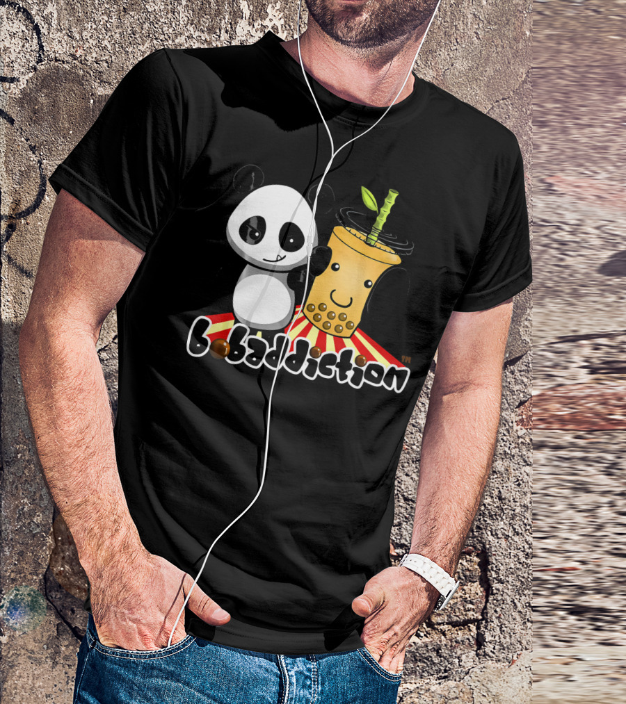 Boba Bubble Tea Panda Bear Bobaddiction T-Shirt