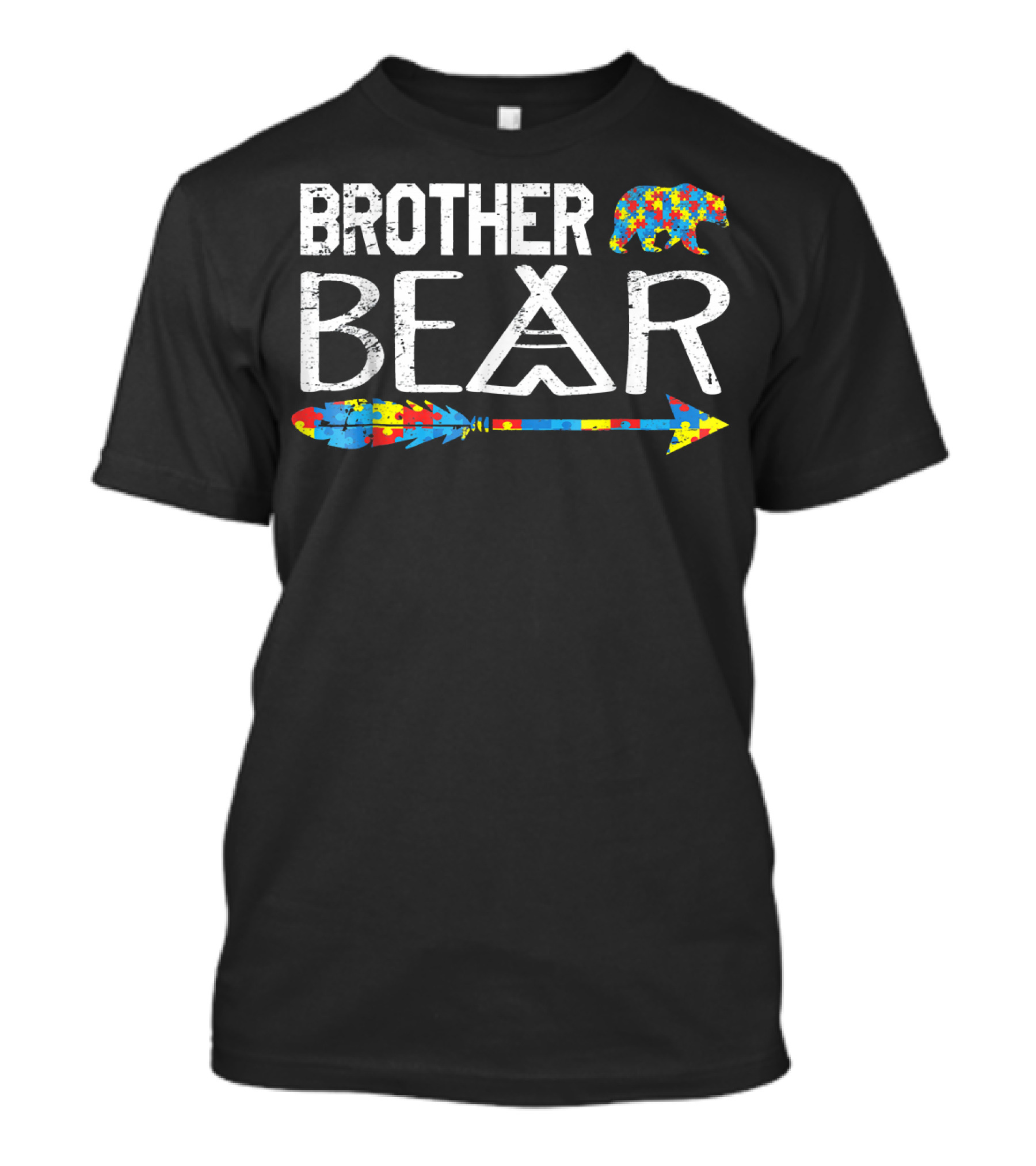 Brother Bear Autism Puzzle Piece Arrow T-Shirt