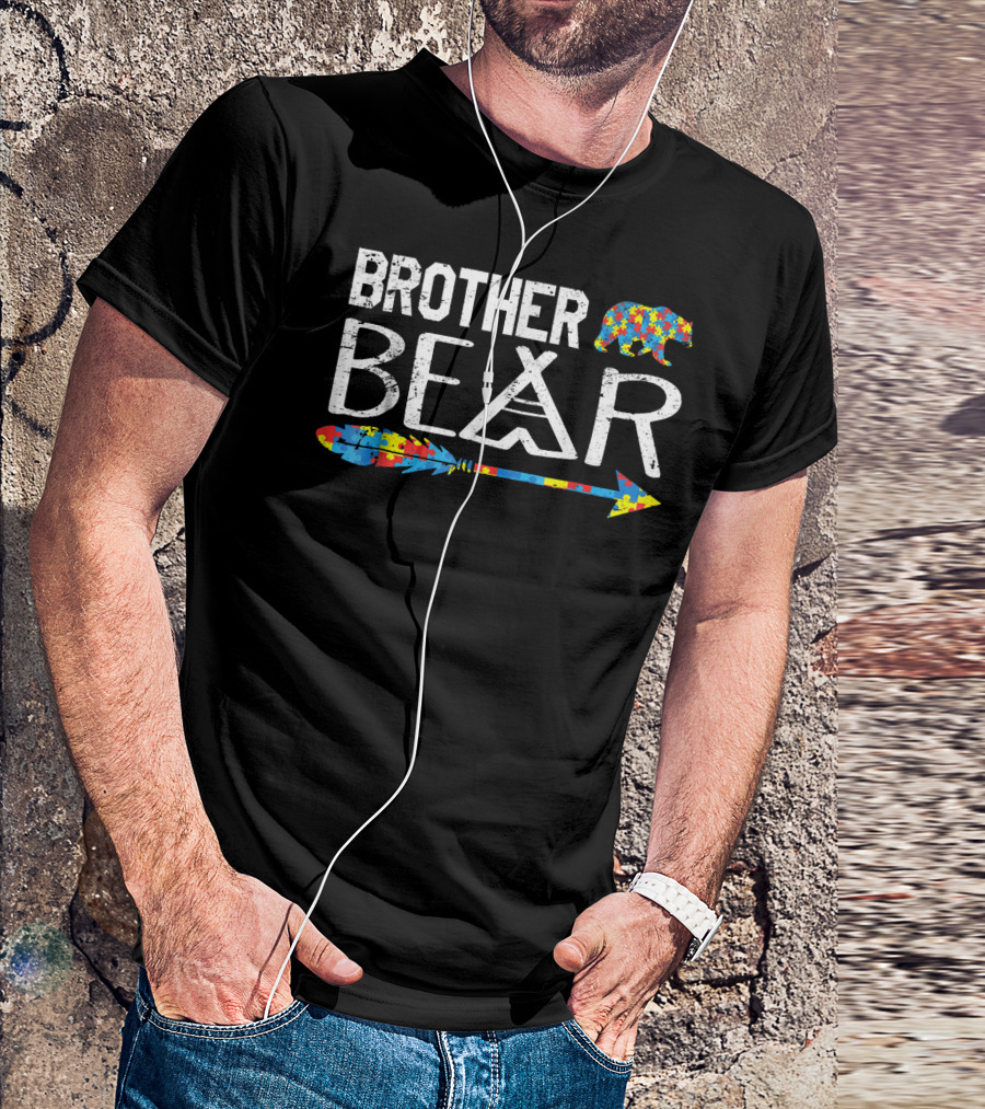Brother Bear Autism Puzzle Piece Arrow T-Shirt