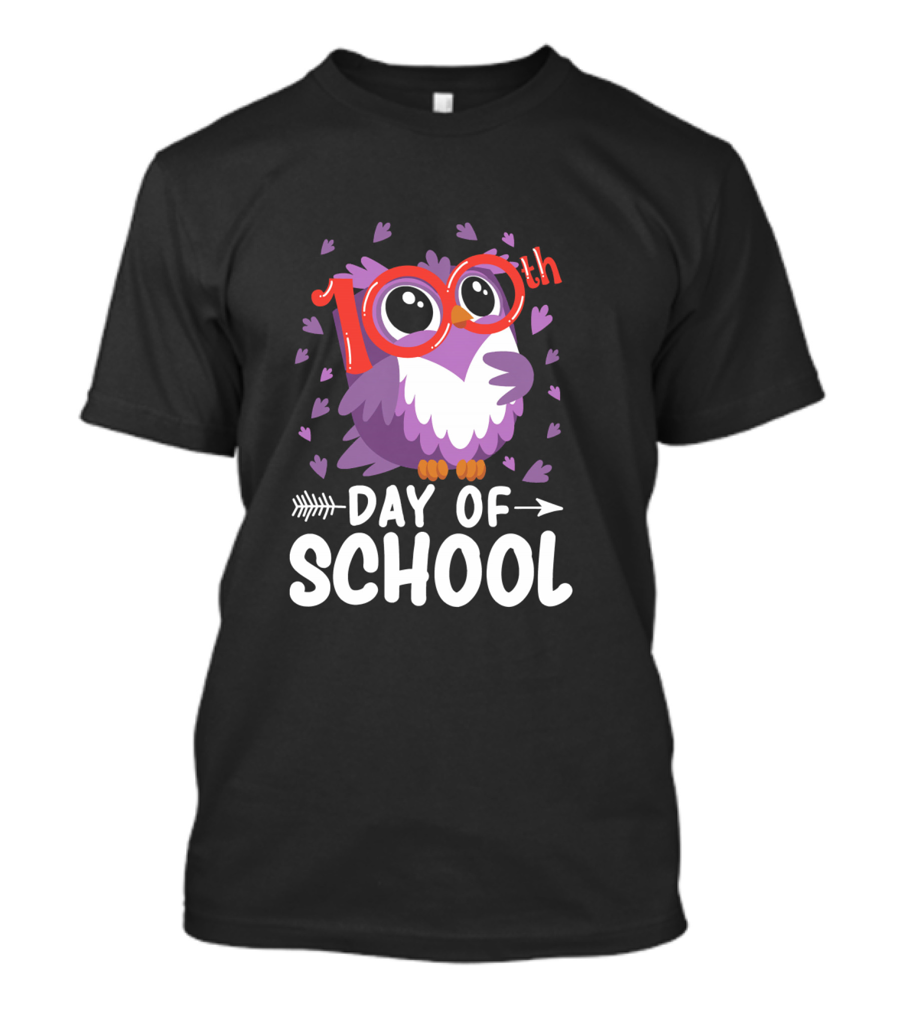 Cute Owl 100th Day Of School Teacher Student T-Shirt