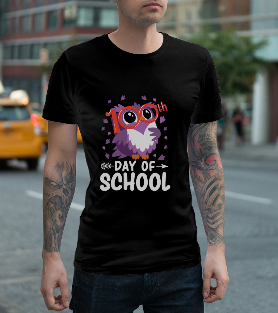 Cute Owl 100th Day Of School Teacher Student T-Shirt