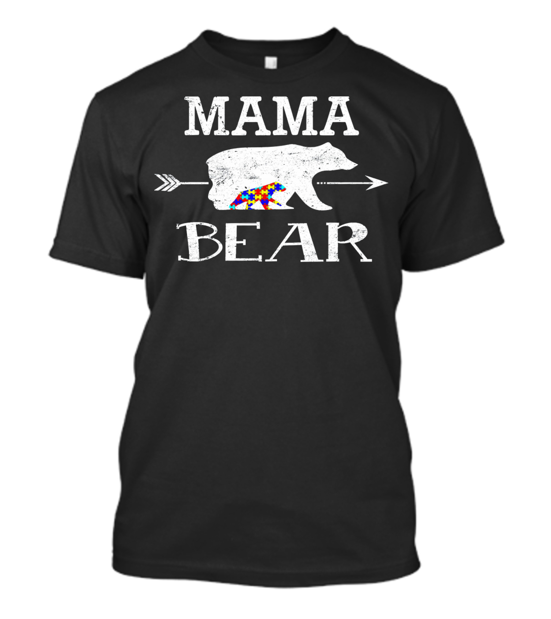Mama Bear Autism Awareness Puzzle Piece Love Family T-Shirt