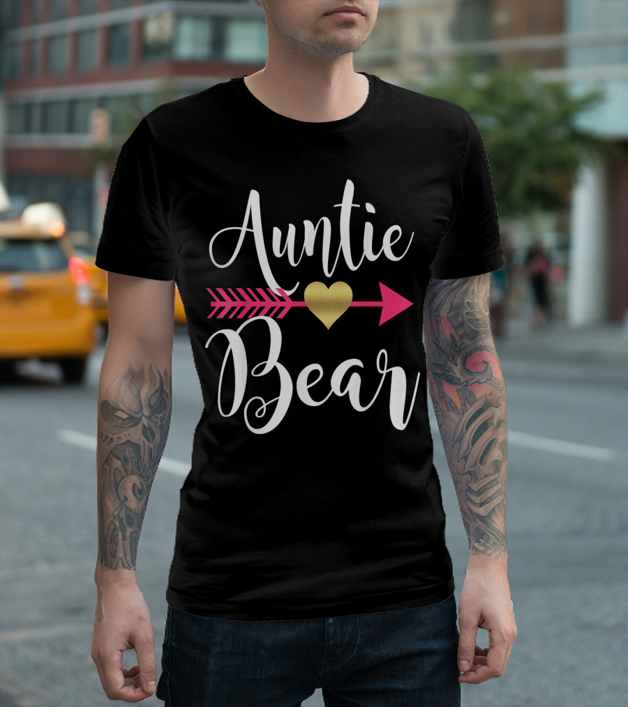 Auntie Bear Arrow Heart Cute Aunt T-Shirt