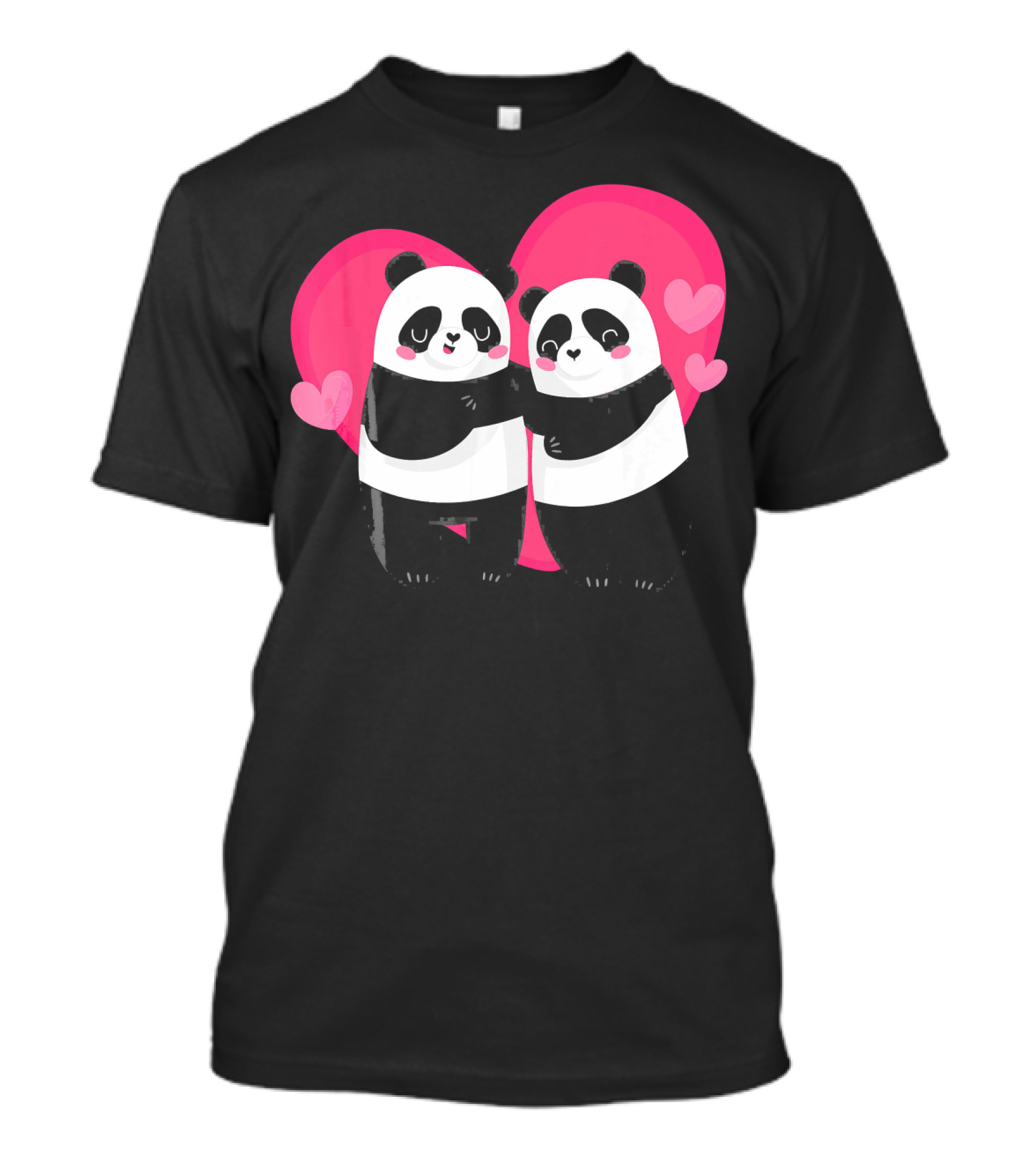 Cute Funny Panda Love Heart Valentine Hug T-Shirt